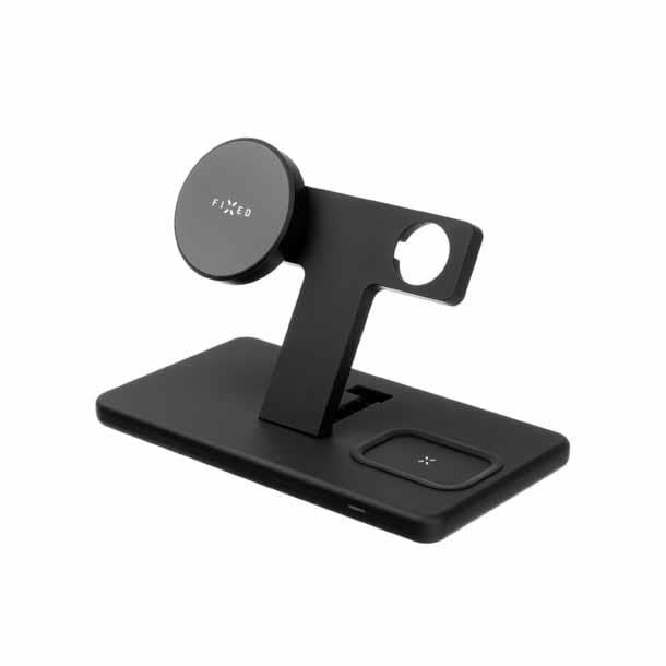 Fixed 3in1 30w Wireless Mag Charging Station Black - Handys Adapter Und Ladegeraete