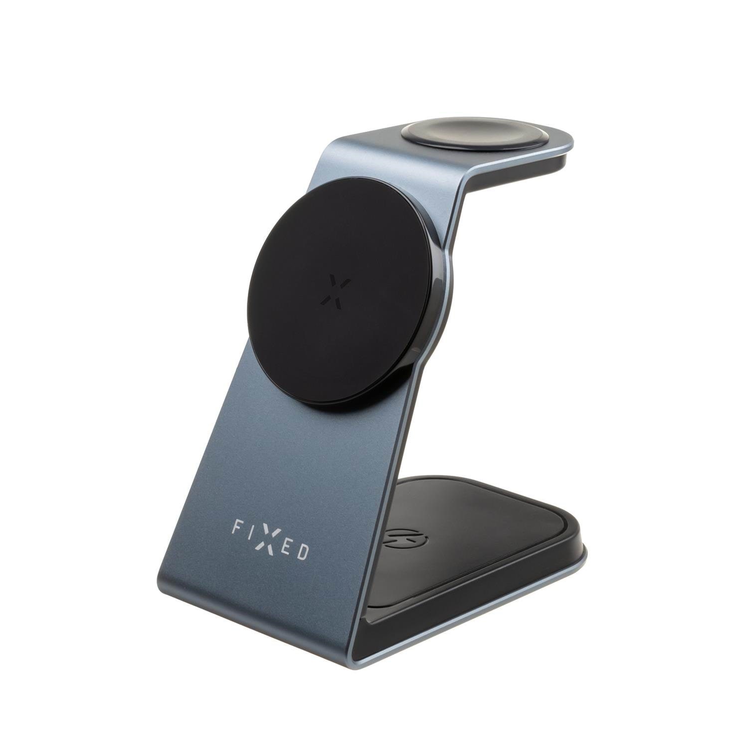 Fixed 3in1 Mag Aluminum Wireless Charging Station Black - Handys Adapter Und Ladegeraete Fixmpos-al-gr