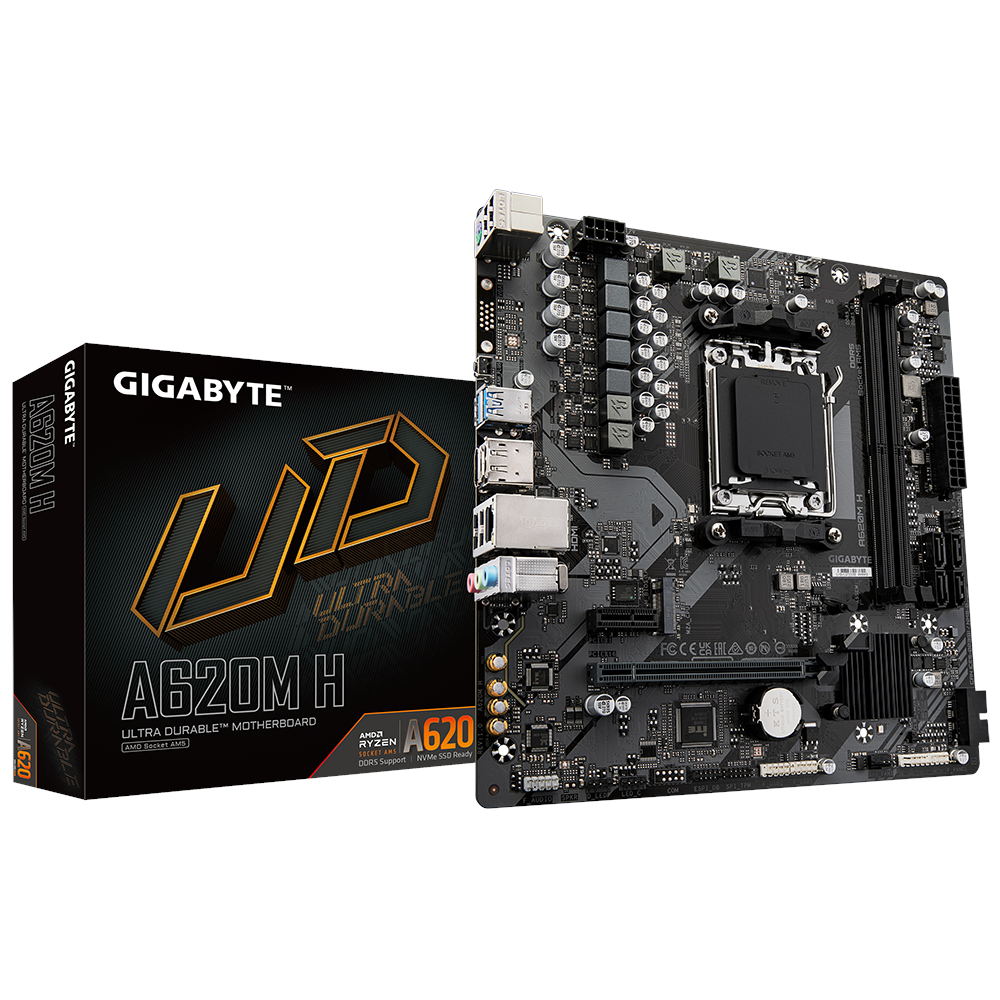Gigabyte A620m H Mainboard - Amd A620 - Amd Am5 - Ddr5 Ram - Micro-atx