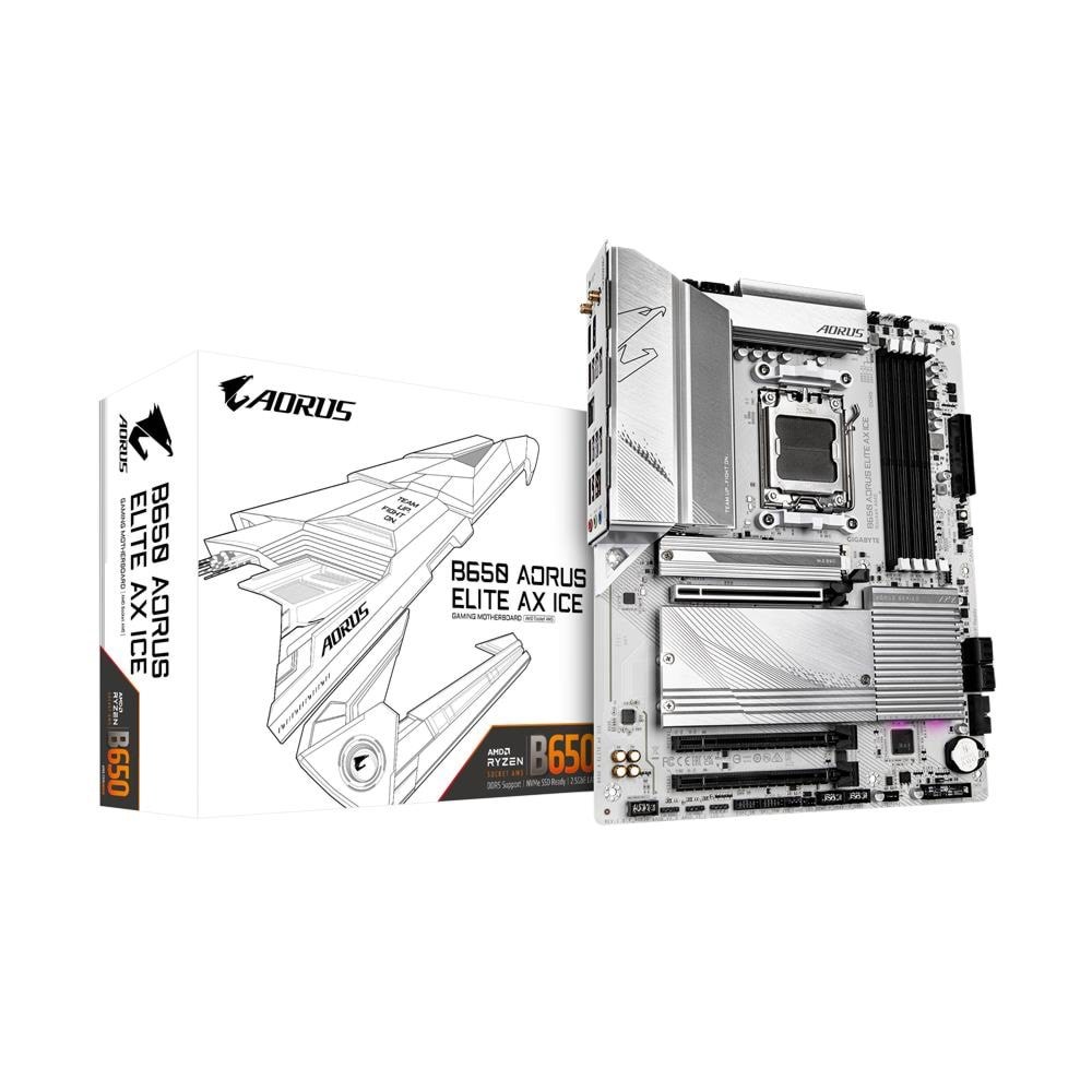 Gigabyte B650 Aorus Elite AX Ice Mainboard - Amd B650 - Amd Am5 - Ddr5 Ram - Atx B650 A Elite AX Ice