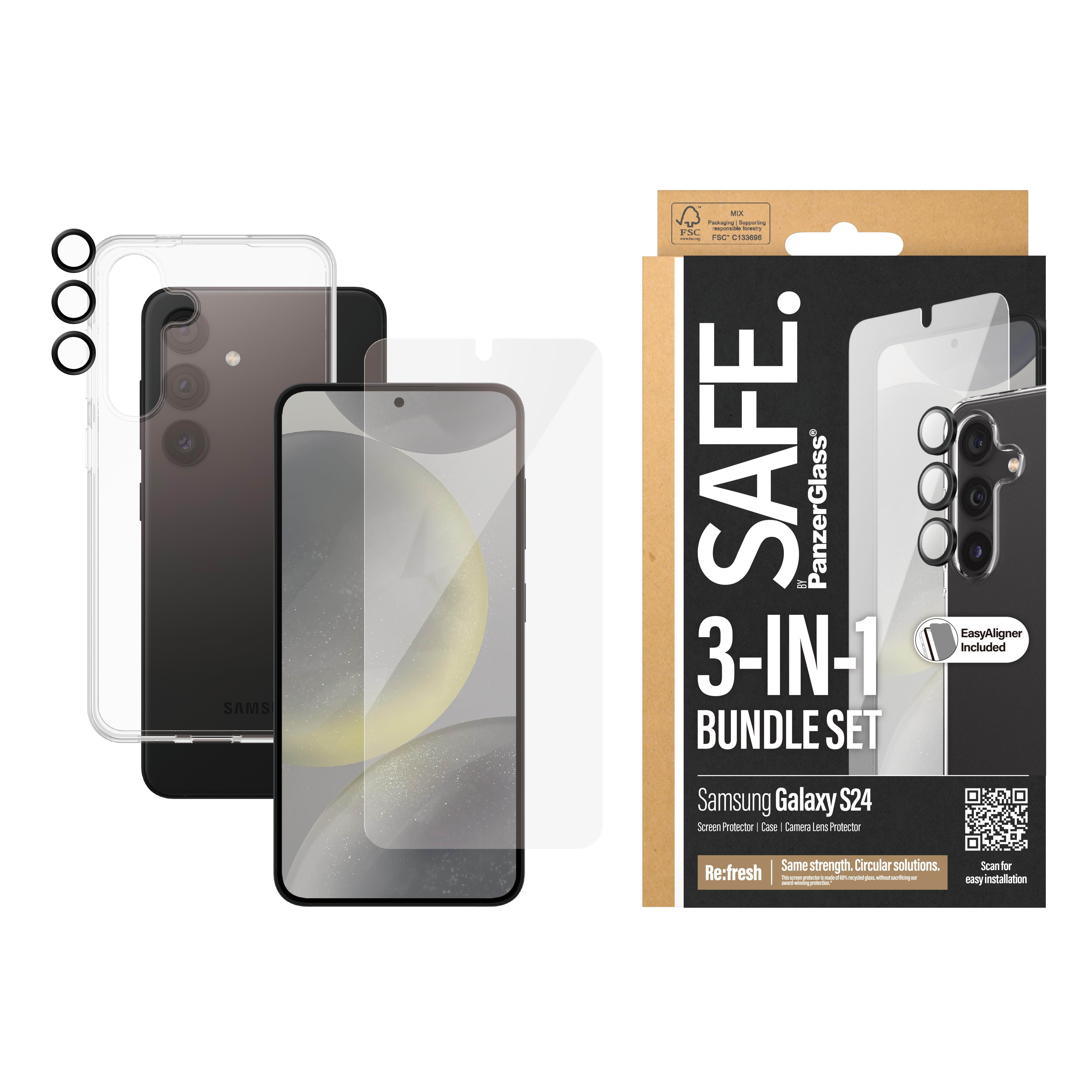 Safe by Panzerglass 3-in-1 Pack Samsung Galaxy S24 - Handys Schutzfolie Bsafe95672