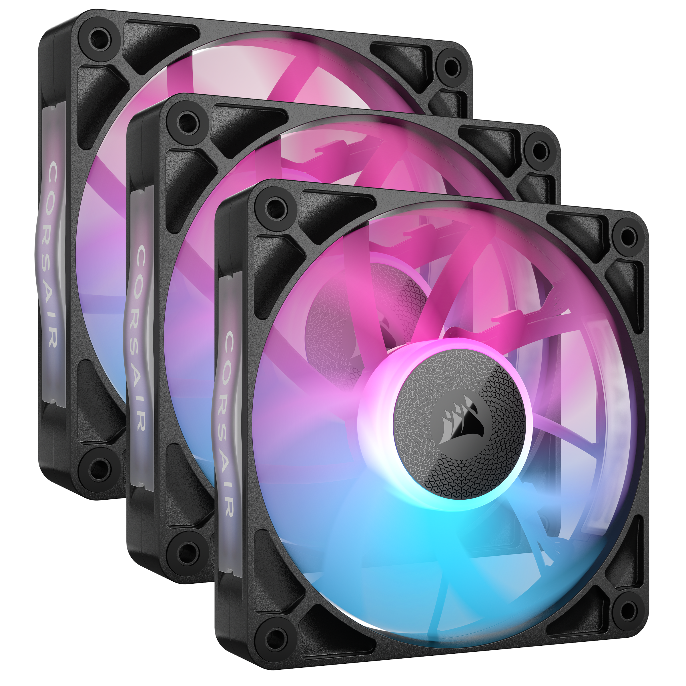 Corsair Icue Link Rx120 Rgb 3-pack - Gehäuselüfter - 120mm - Schwarz Mit Rgb Led - 36 Dba - Gehaeuseluefter
