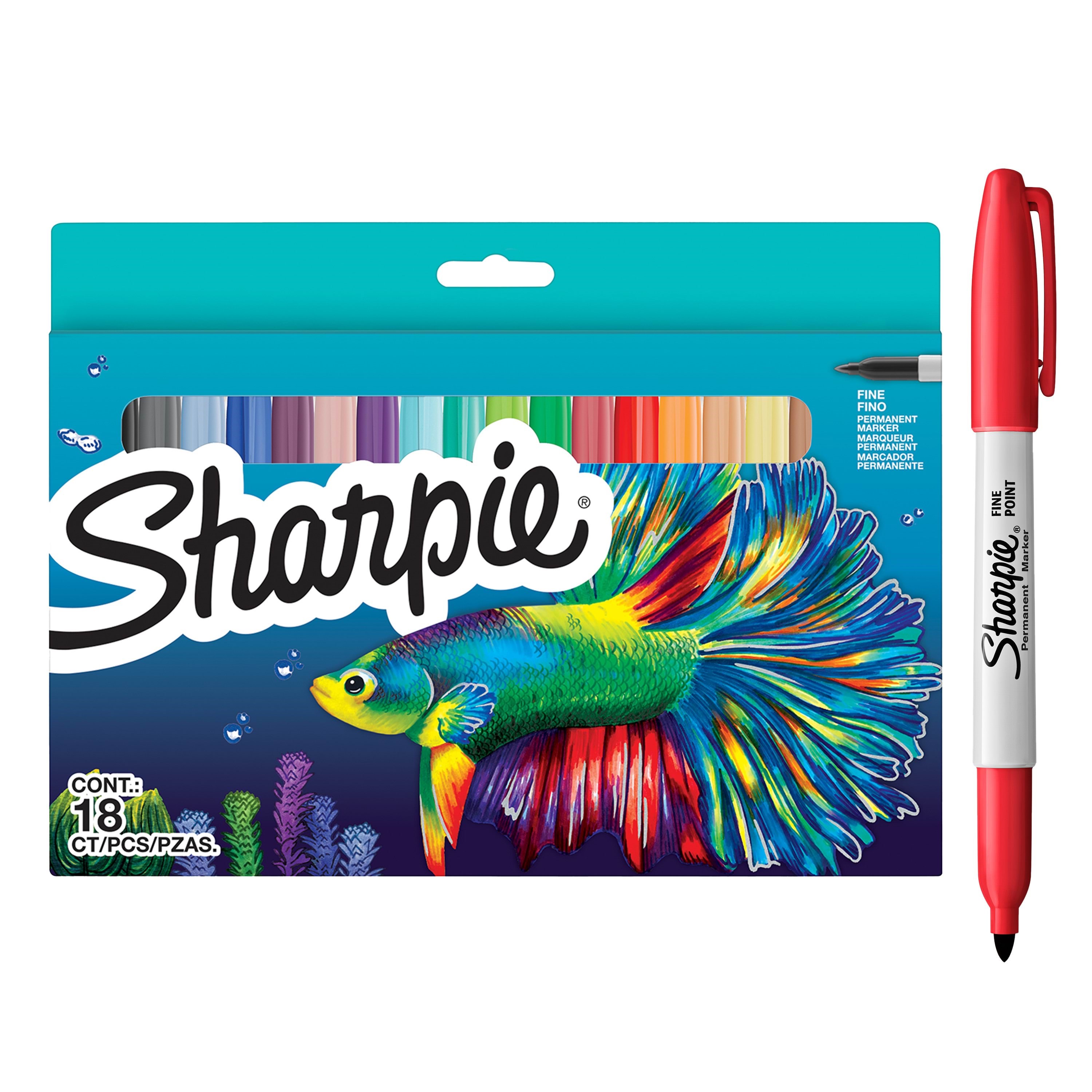 Sharpie -Permanentmarker-set | Sonderserie Mit Verschiedenen Farben | Feine Spitze | 18 Markierstifte | Set Für Den Schulanfang - Utensilien Zum 