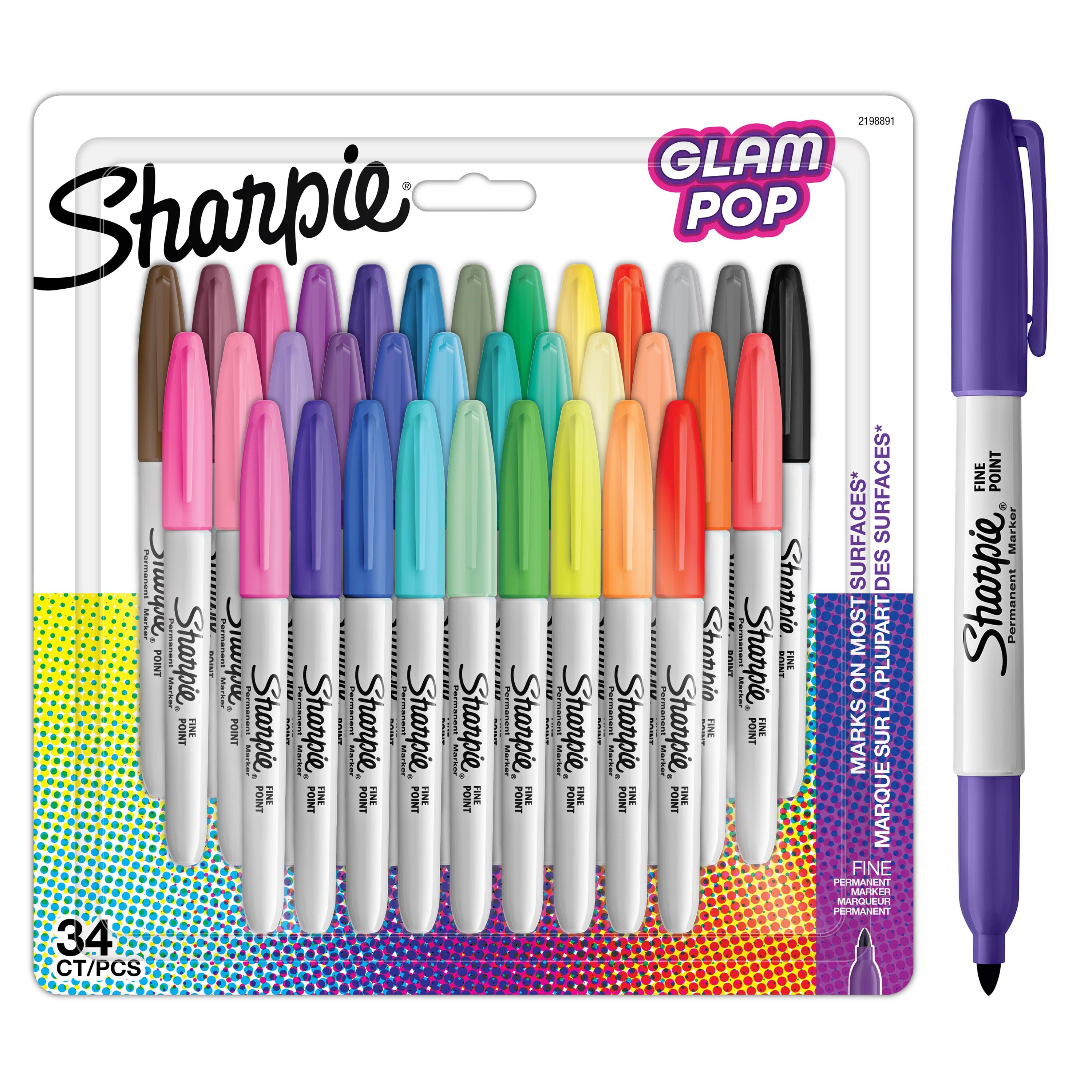 Sharpie Glam Pop-permanentmarker | Feine Spitze Für Klare Details | Verschiedene Farben | 34 Markierstifte - Utensilien Zum Schreiben Und Zeichnen 