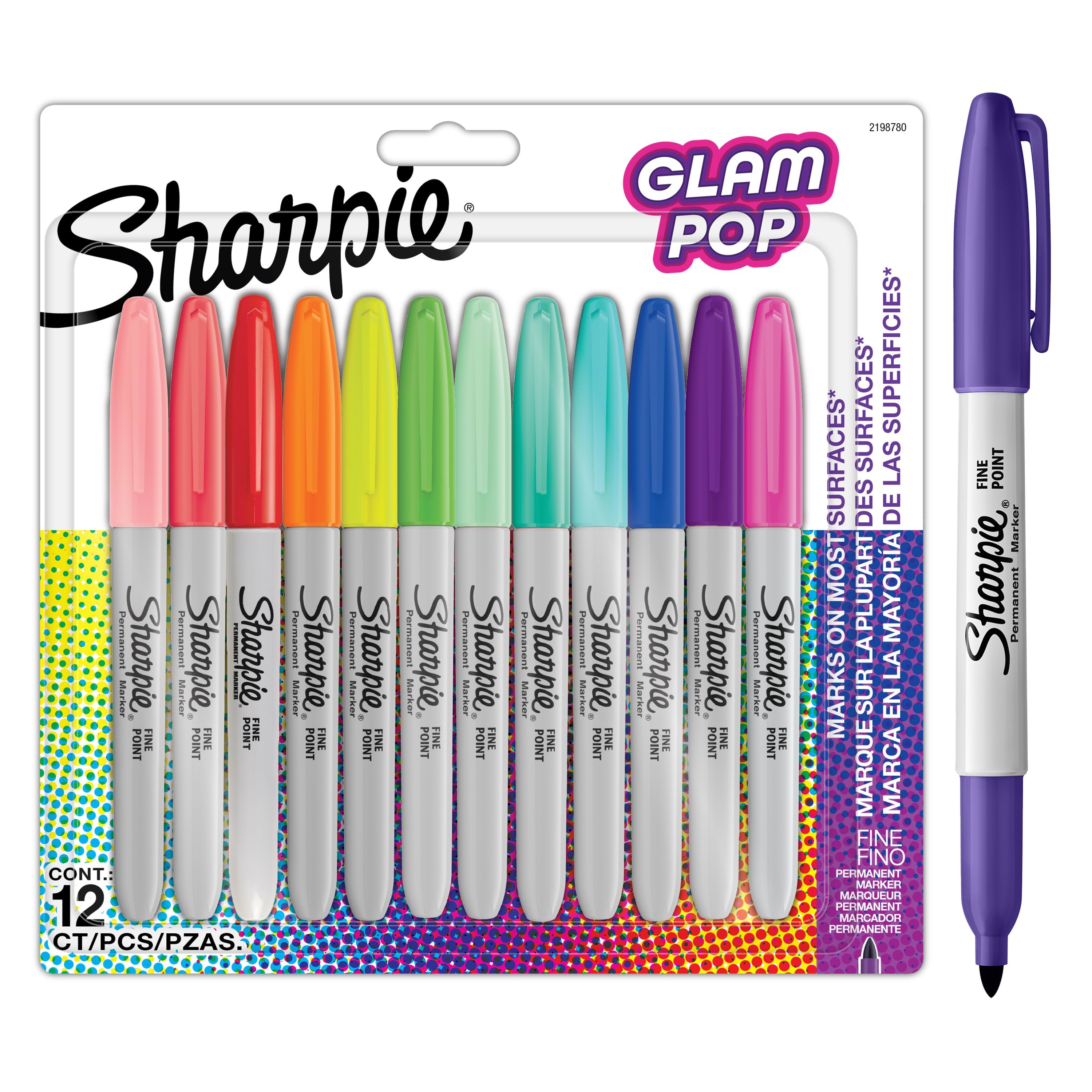 Sharpie Glam Pop-permanentmarker | Feine Spitze Für Klare Details | Verschiedene Farben | 12 Markierstifte - Utensilien Zum Schreiben Und Zeichnen 