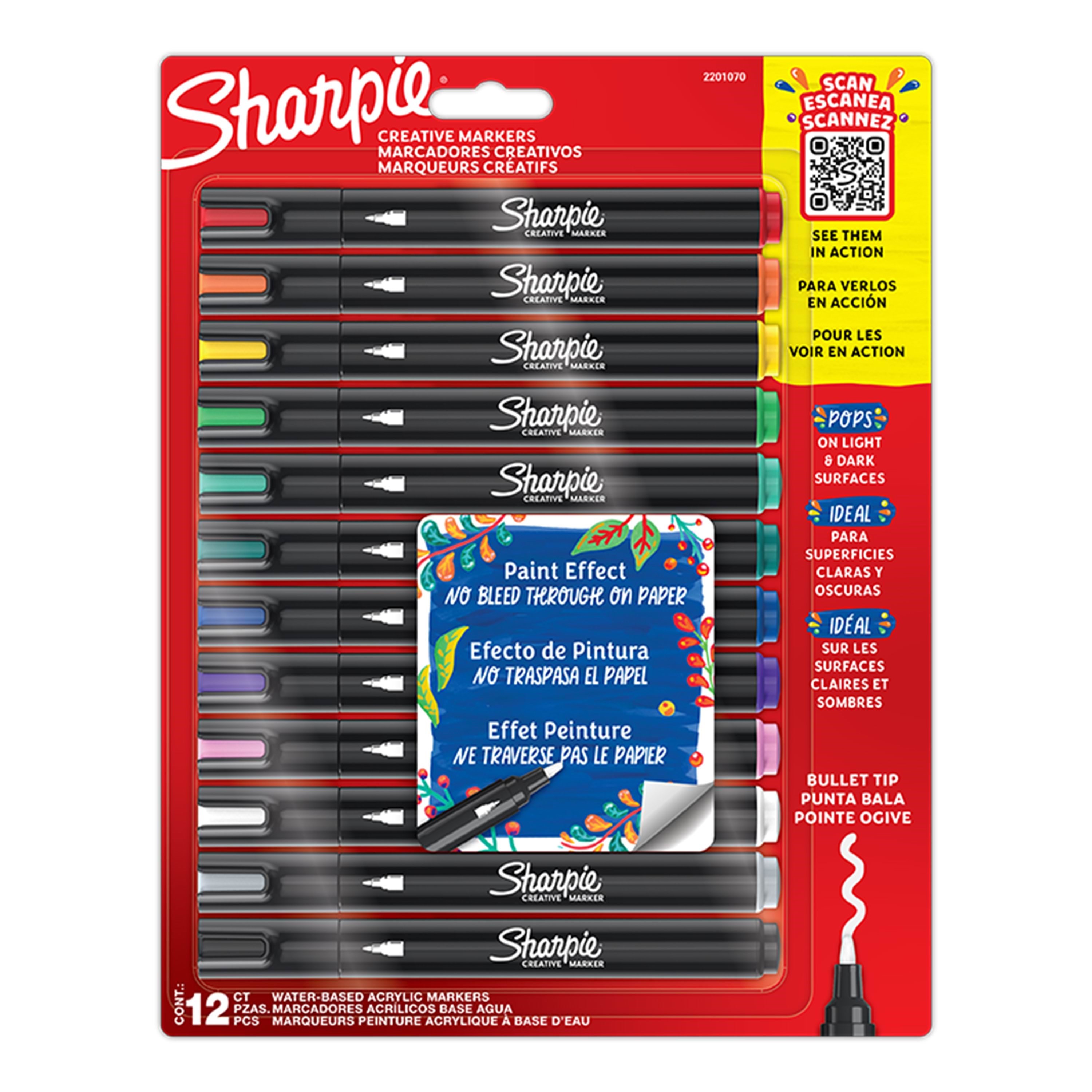 Sharpie Creative Marker Bullet Tip | Verschiedene Farben | 12 Stück - Utensilien Zum Schreiben Und Zeichnen