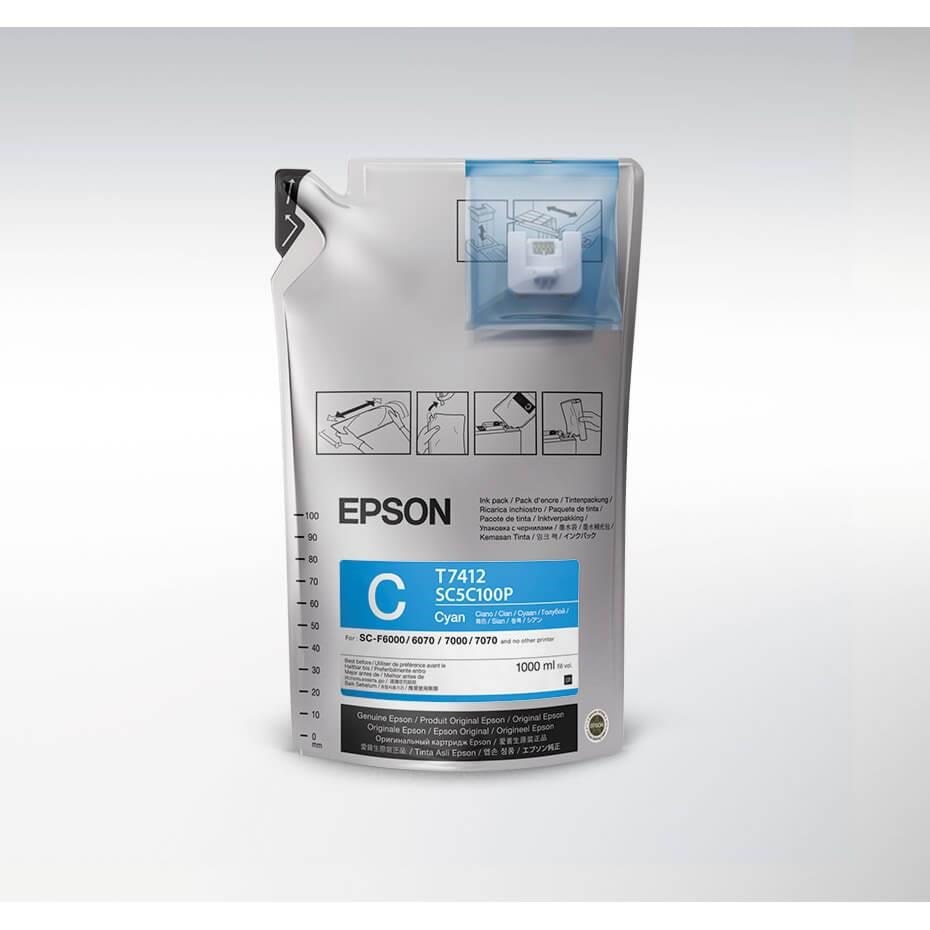 Epson Ink Ultrachrome DS T741200 1L Cyan - Druckerzubehoer Tinte Toner
