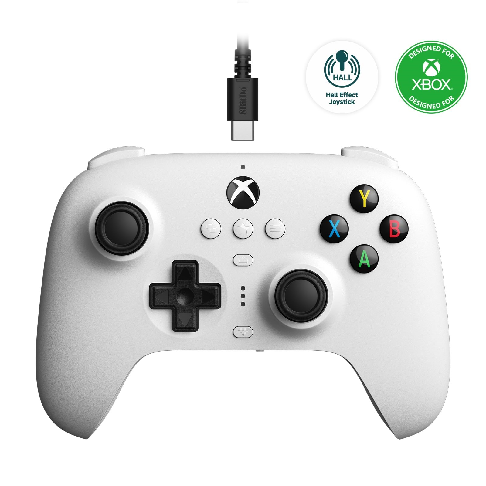 8bitdo Ultimate Wired Controller For Xbox (Hall Effect) - White - Wired Controller - Microsoft Xbox One - Gaming Zubehoer Ret00419