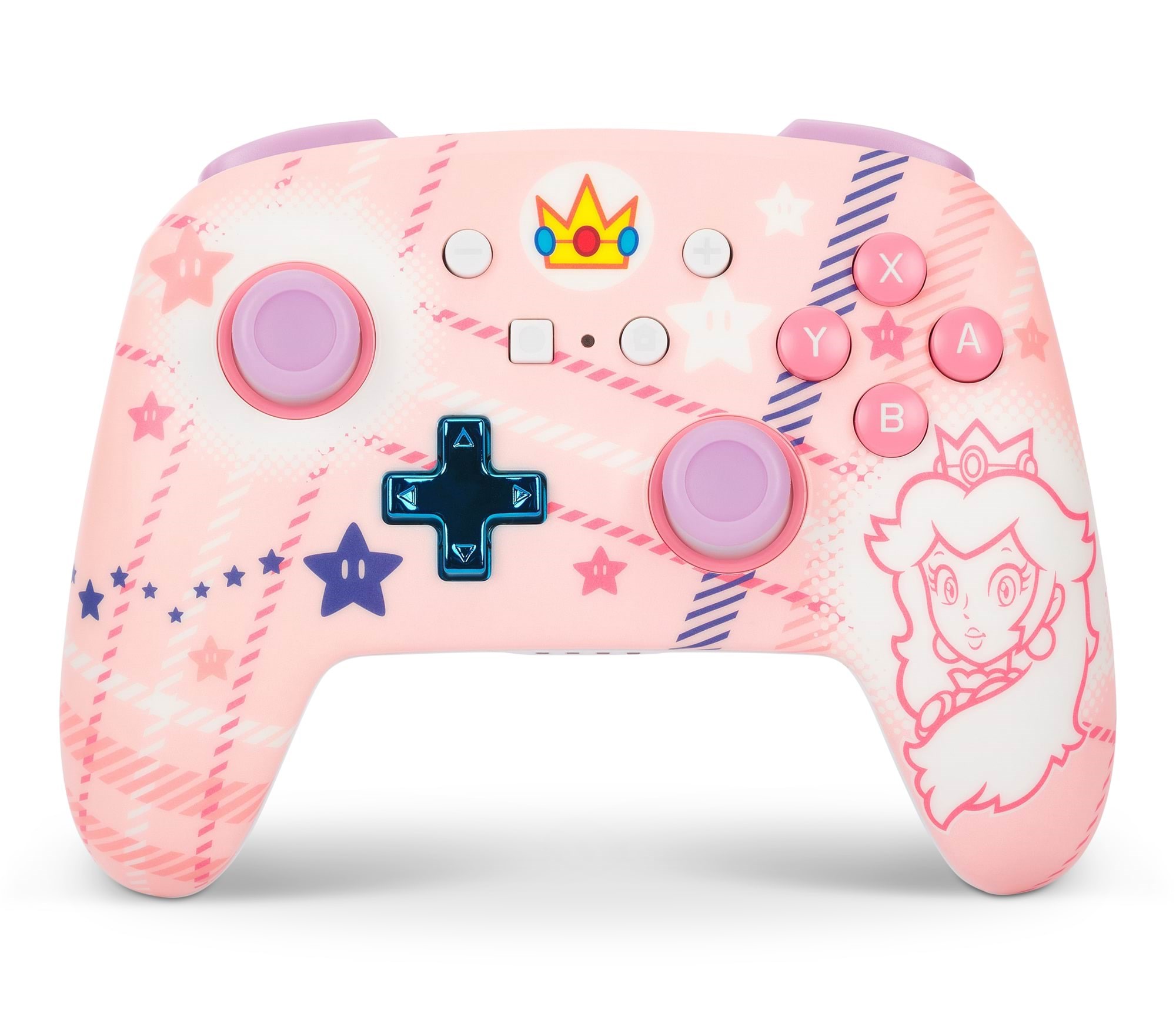 Powera Verbesserter Kabelloser Controller Für Nintendo Switch - Prinzessin-peach-plaid - Wireless Controller - Nintendo Switch - Gaming Zubehoer