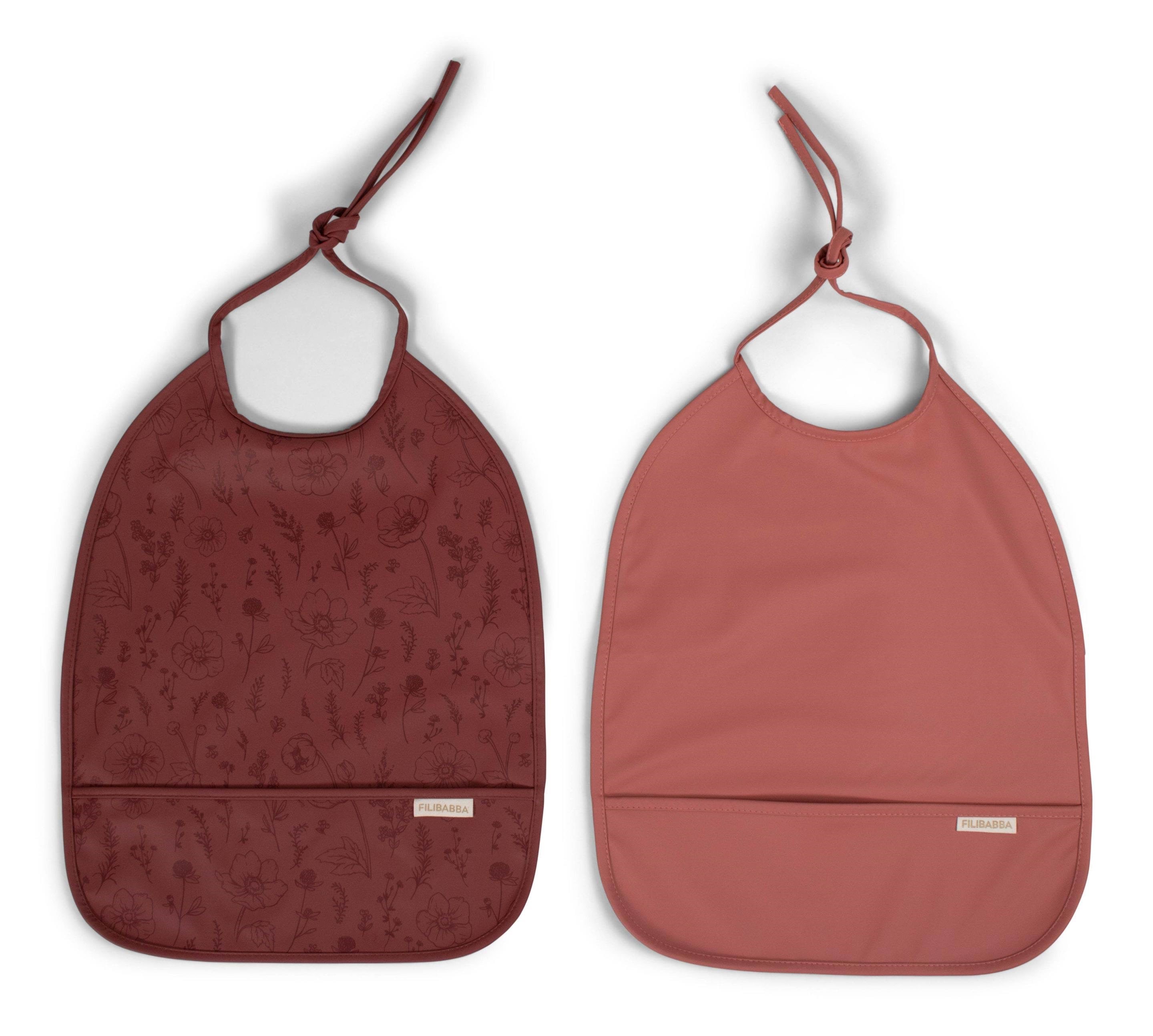 Filibabba Bib With Ties 2-pack - Fall Flowers - Babypflege