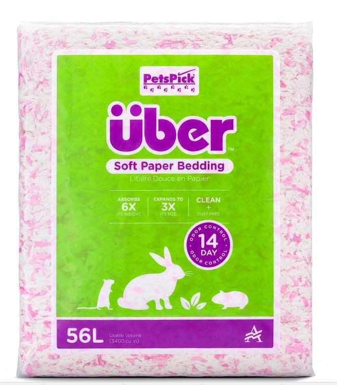 Über Paper Bedding 56 L Pink/white - Nagetiere 45064