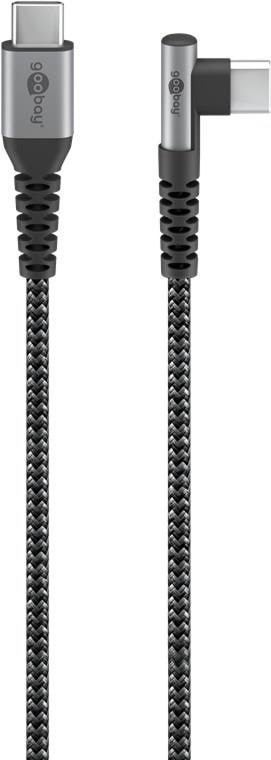 Pro Usb-c Usb-c - 90° - Sleeved - 0.5m - Grau - Usb Kabel