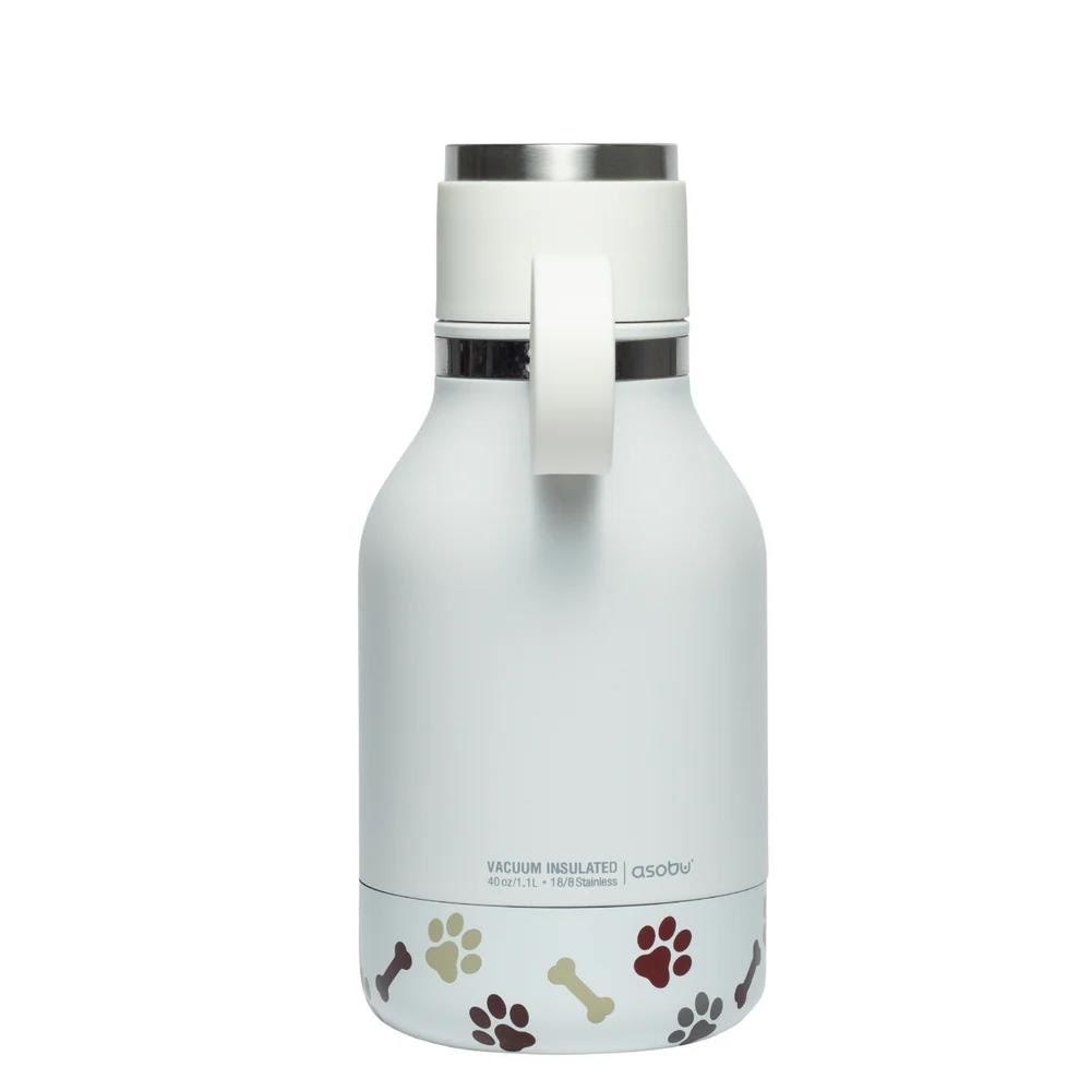 Asobu Stainless Steel Dog Bowl Bottle White 975ml - Hunde