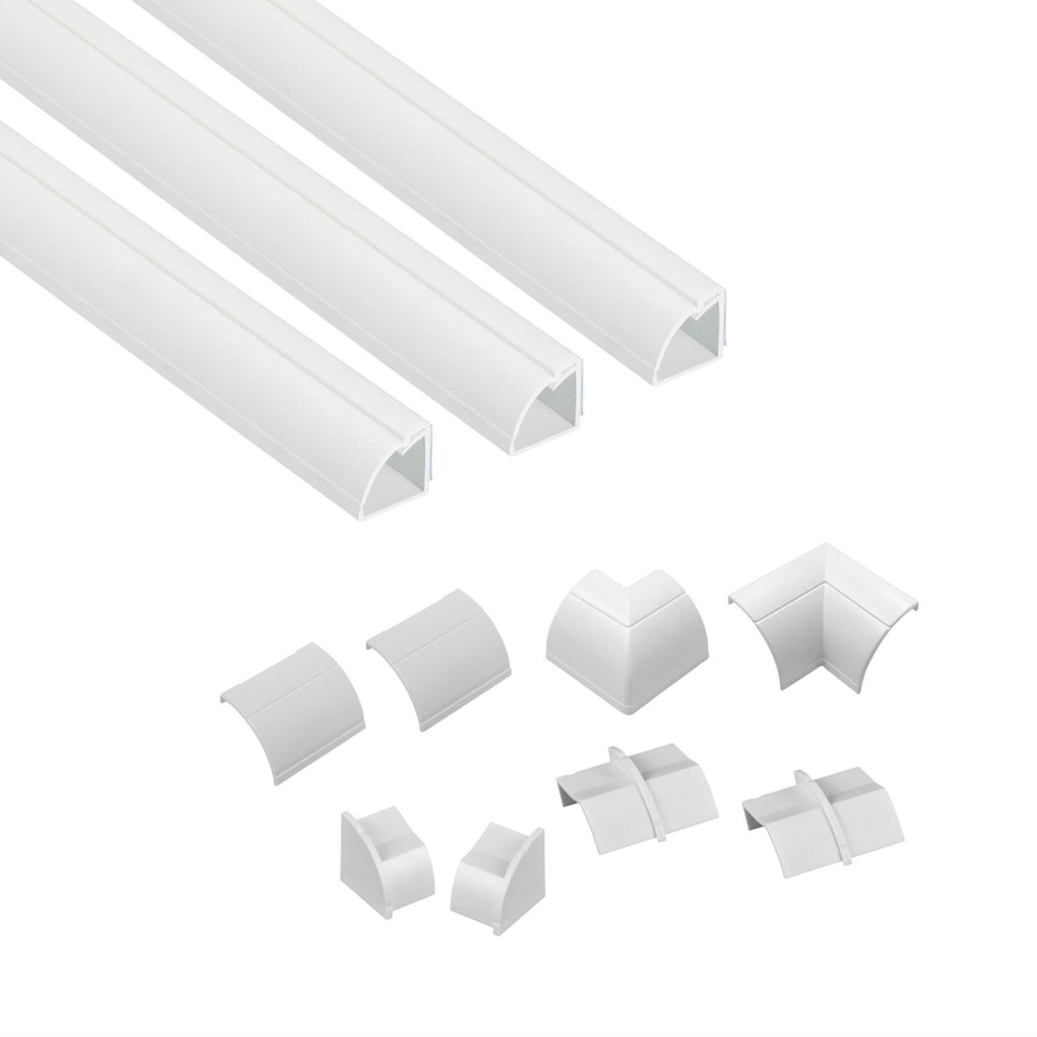 D-line Cable Duct Kit 22x22mm 3x Cable Duct/accessories 1.0m - Kabelkanal Kabelschlauch