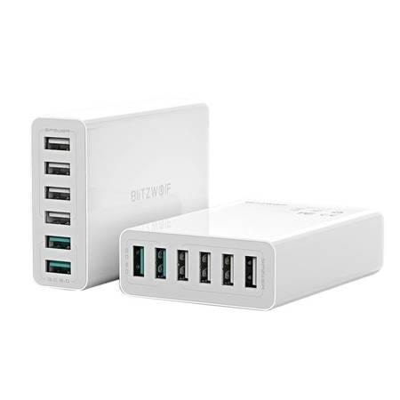 Blitzwolf Charger 6x Usb Blitzwolf Bw-s15 QC 3.0 60 W (White) - Handys Adapter Und Ladegeraete