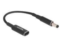 Delock - Power Adapter - 24 Pin Usb-c to DC Jack 5.5 x 2.1 mm - 15 cm - Stromkabel Intern Schwarz 60039