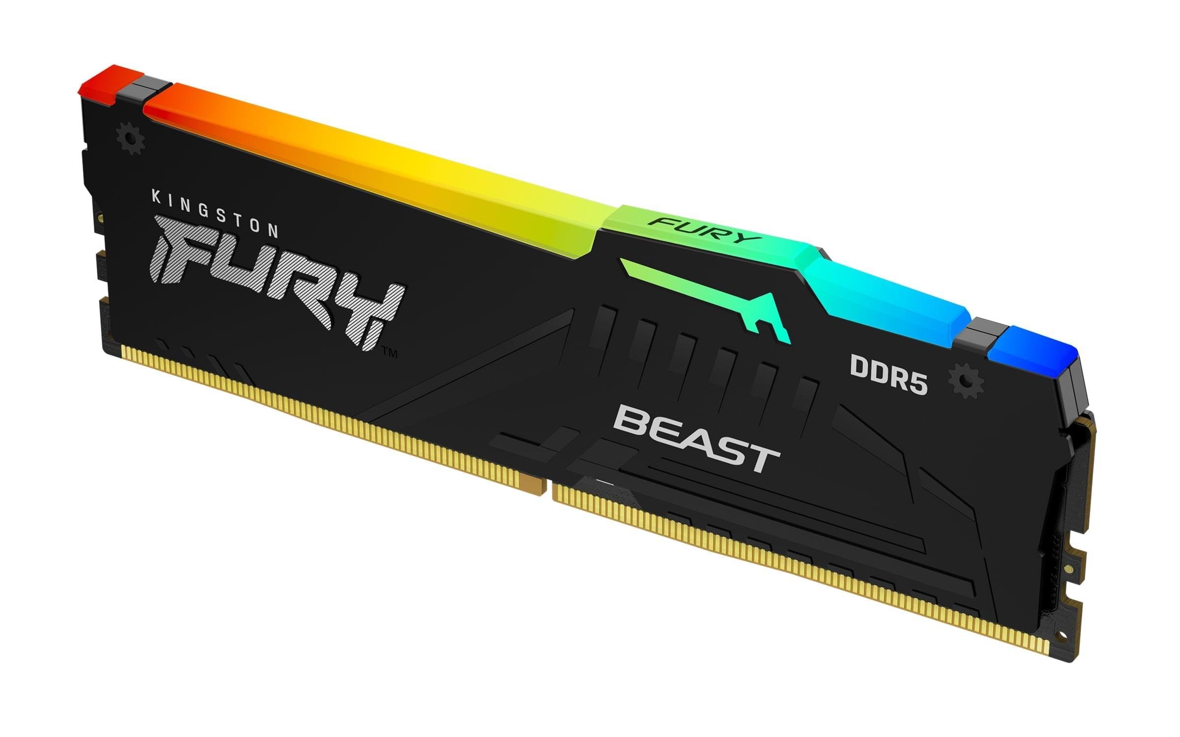 Kingston Fury Beast Rgb Ddr5-6000 - 8gb - Cl30 - Single Channel (1 Pcs) - Amd Expo & Intel Xmp - Schwarz Mit Rgb - Ram