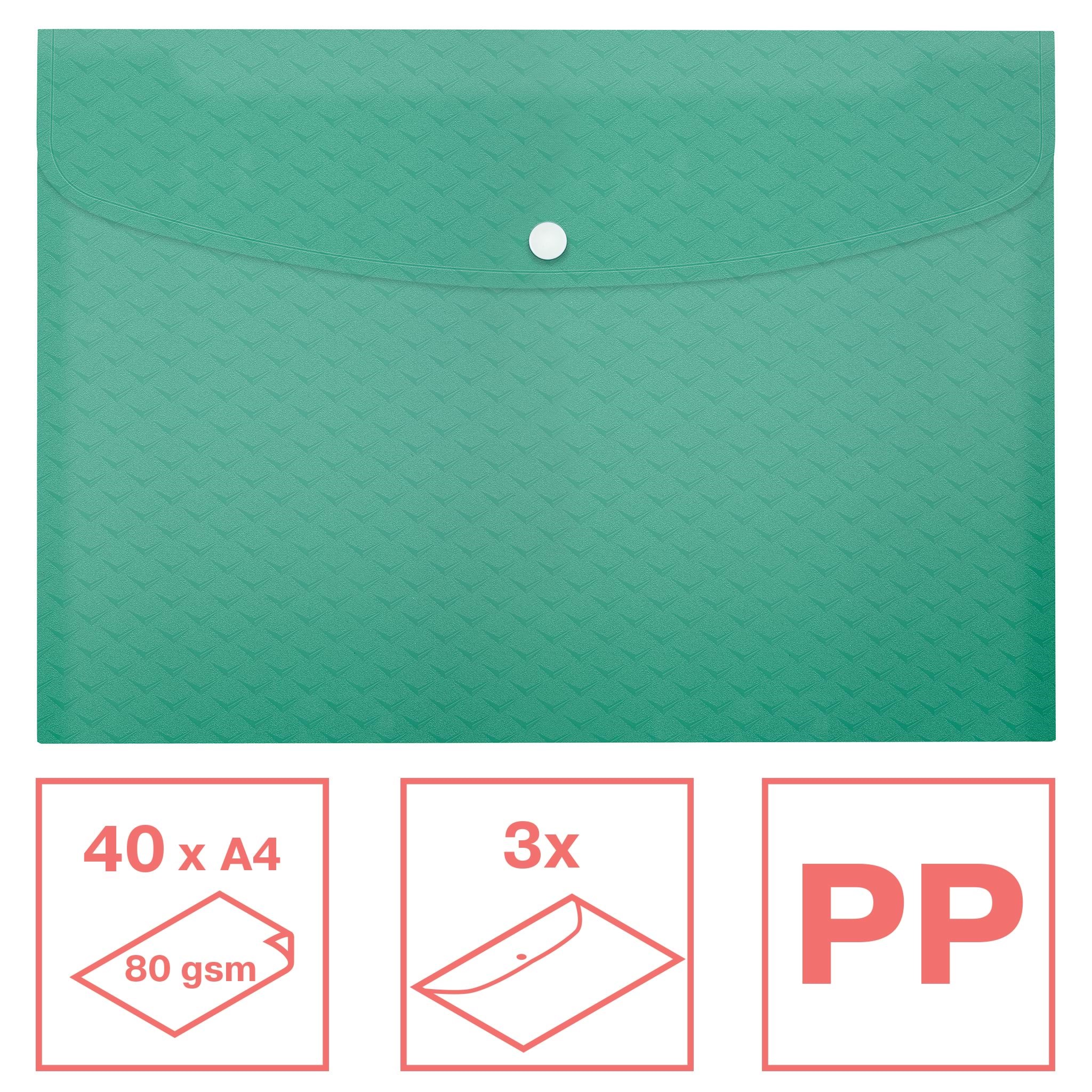 Esselte Colour'breeze A4 Sammelmappe PP, 3 Stück Grün - Archivierung Und Aufbewahrung 628488