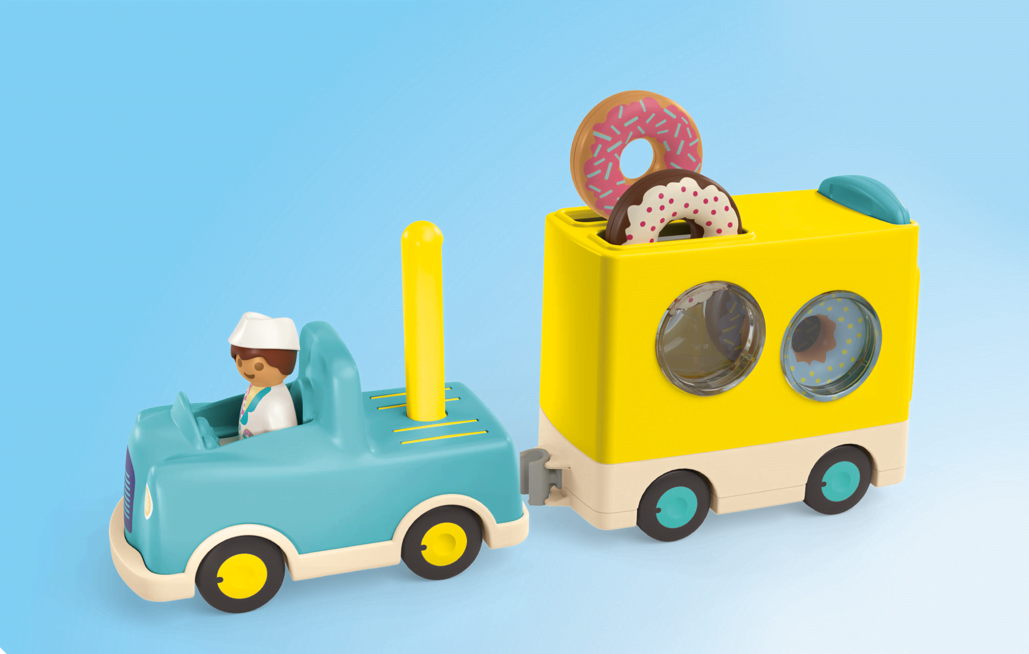 Playmobil 1.2.3 - Junior Verrückter Donut-truck Mit Stapel- Und Sortierfunktion