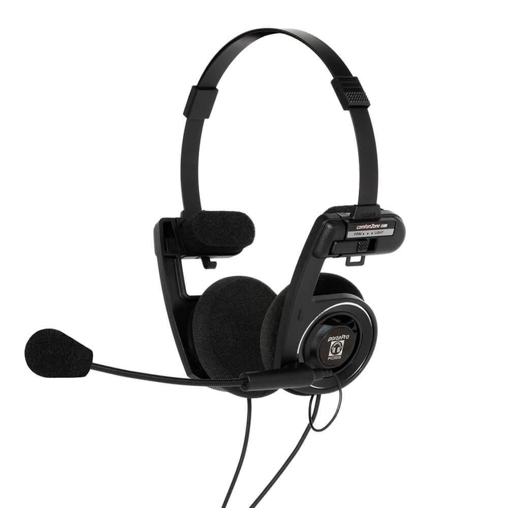Kopfhörer - Koss Portapro Communication Headset On-ear Mic Black - Kopfhoerer/headsets
