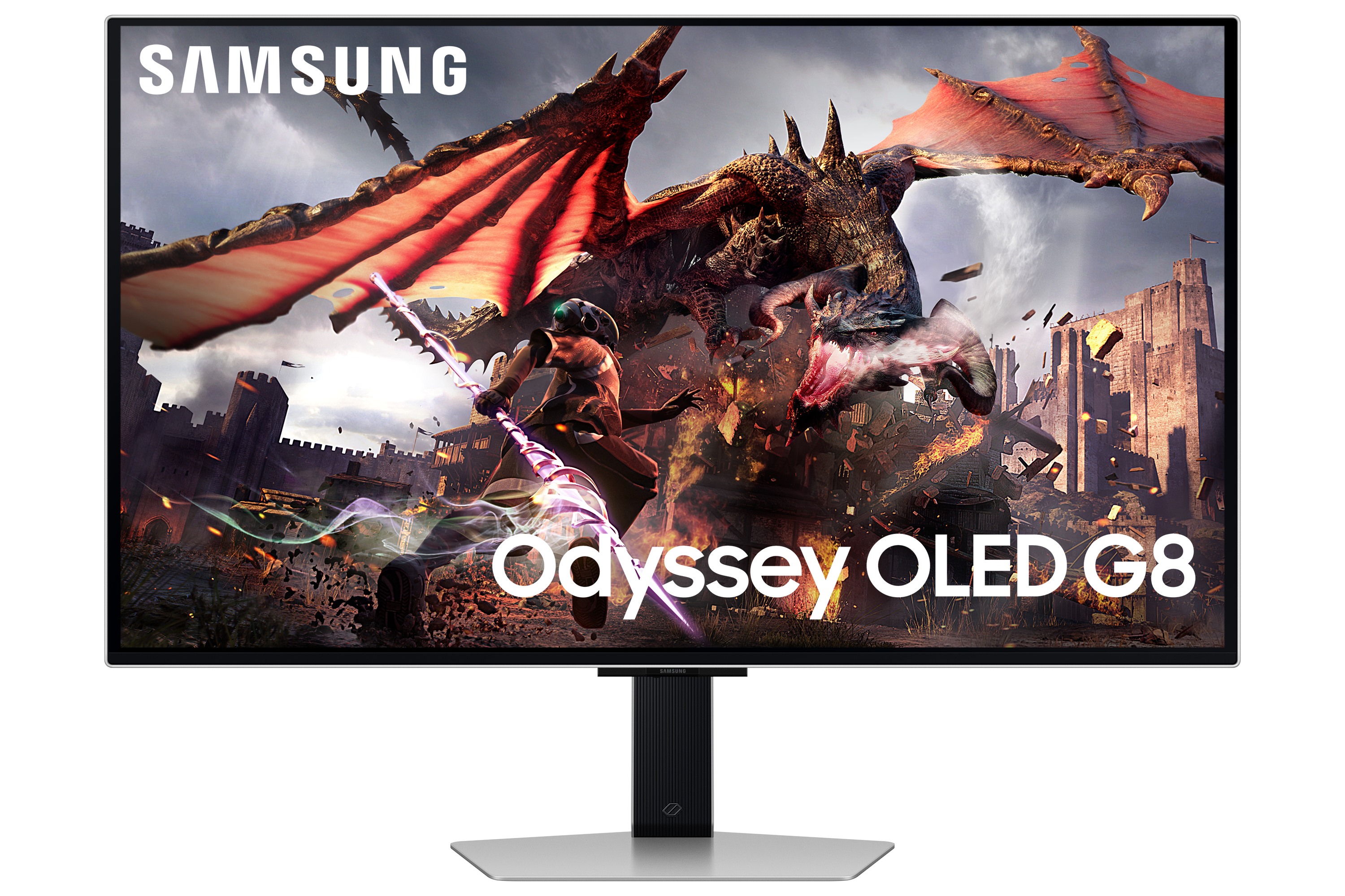 32" Samsung Odyssey Oled G8 S32dg802su - 3840x2160 (4K) - 240hz - Oled - Bildschirm Silver Ls32dg802suxen