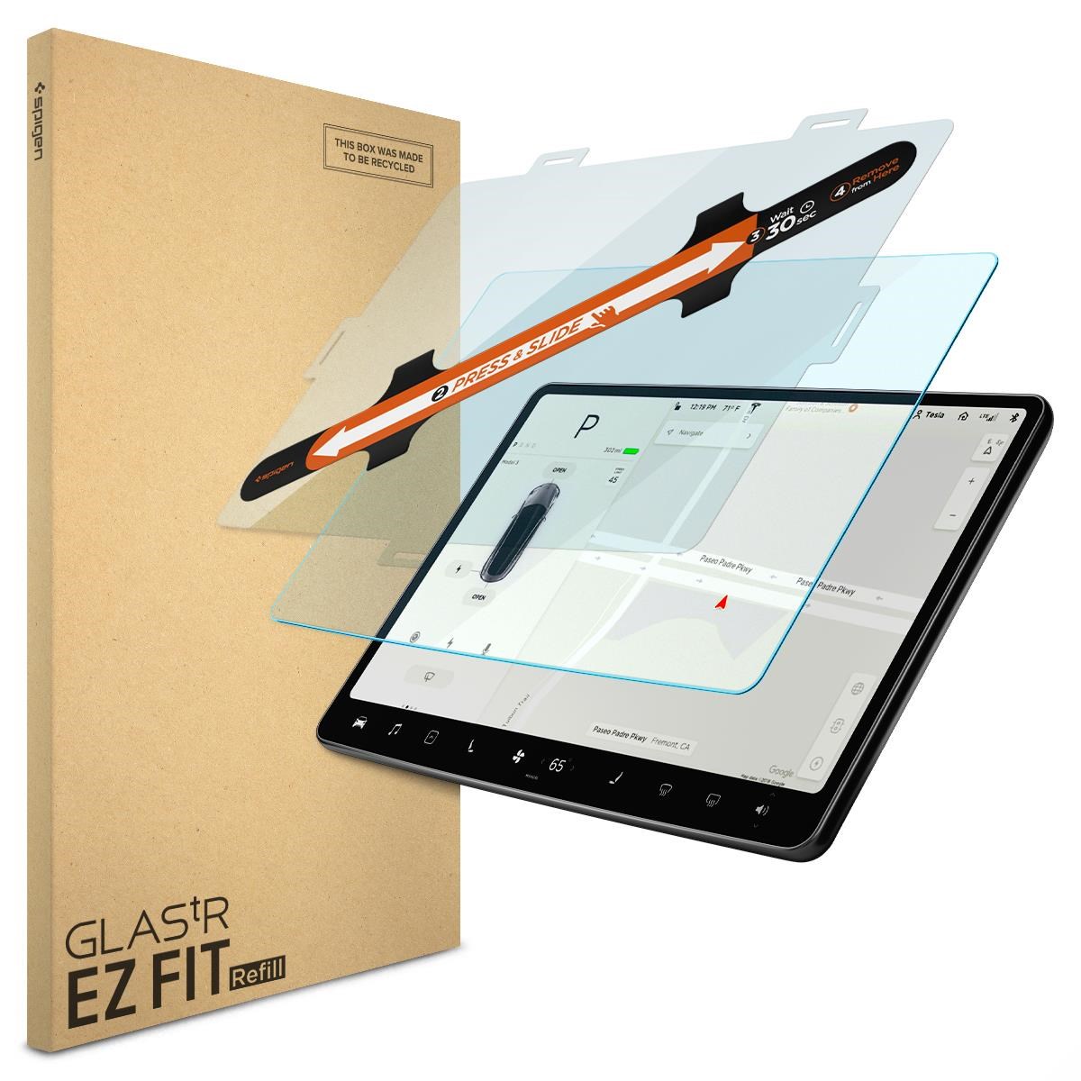 Spigen Tesla EZ Fit Refill Anti Glare Screen Protector 1 Pack - Tesla Model Y (2020-2024)/ Model 3 (2017-2023) - 15" - Handys Schutzfolie Agl04338