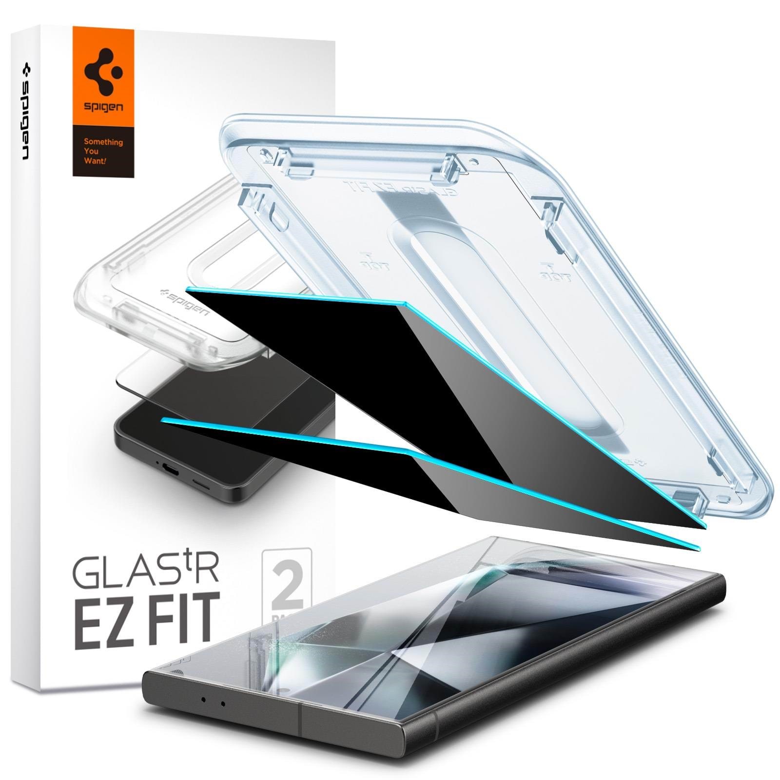 Spigen Glass tR EZ Fit (Privacy) 2 Pack - Samsung Galaxy S24 Ultra - Handys Schutzfolie