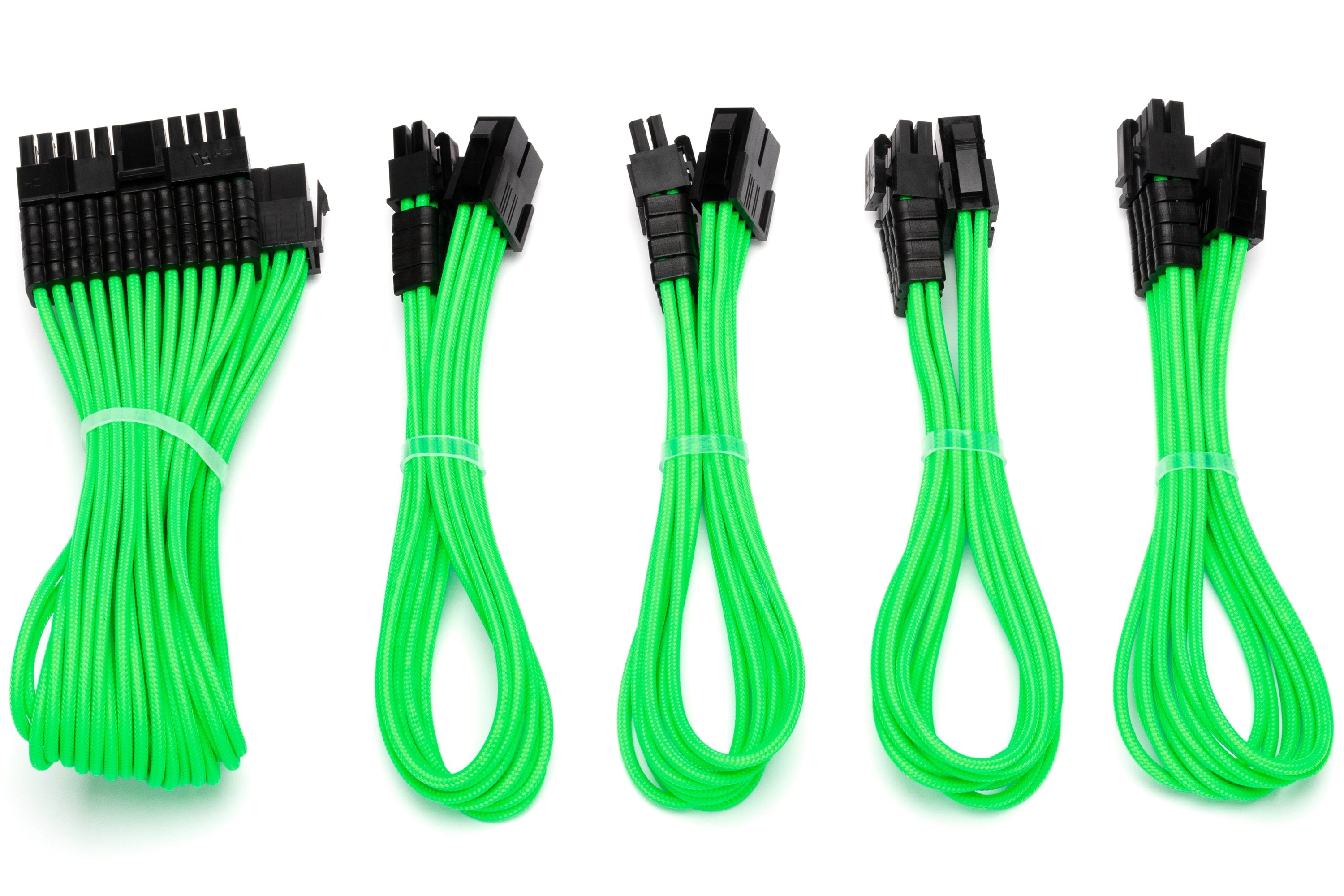 Dutzo Sleeved Power Extention Cable Kit (v2) - Grün - Stromkabel Intern