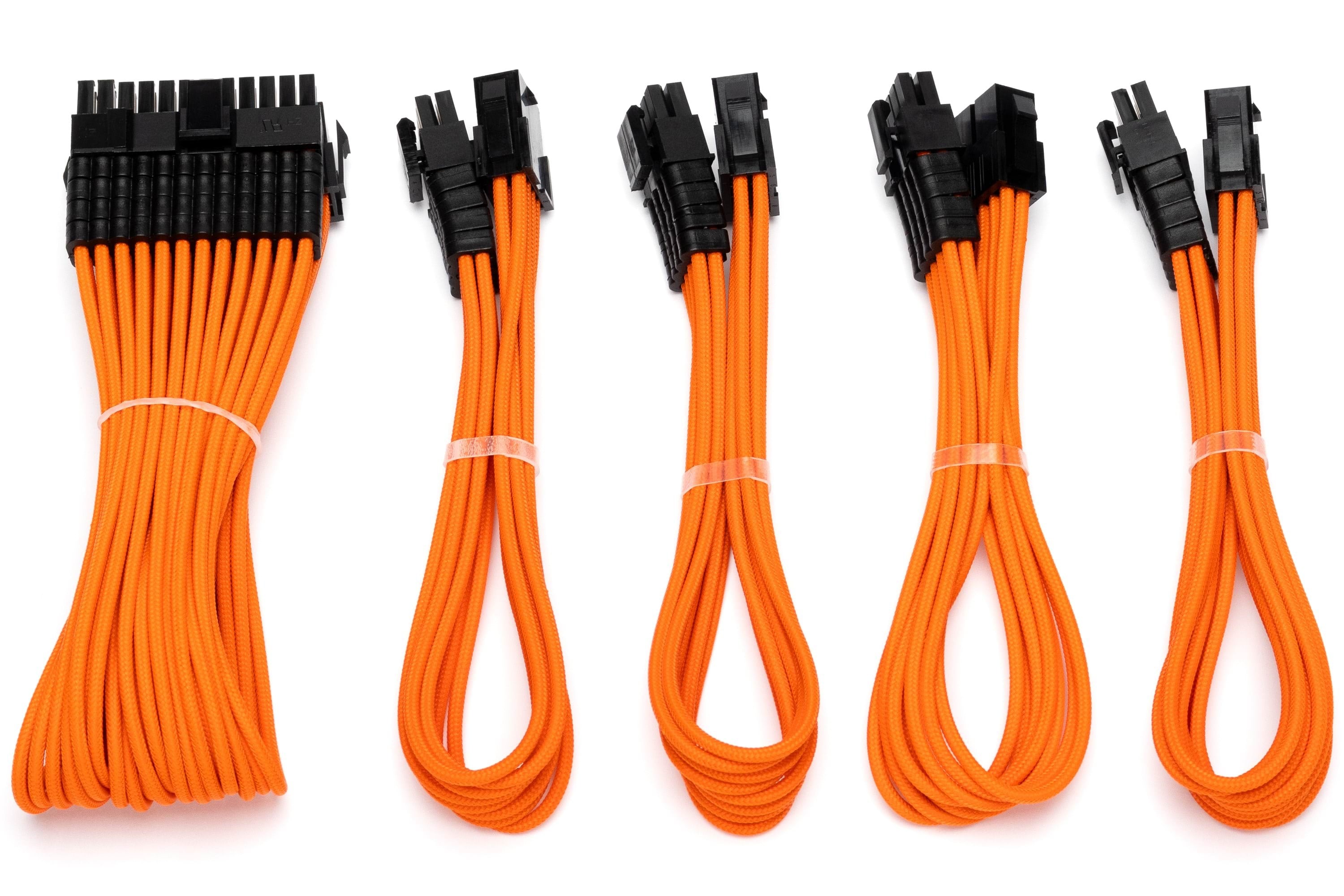 Dutzo Sleeved Power Extention Cable Kit (v2) - Orange - Stromkabel Intern Dsc-pcev230cmorn