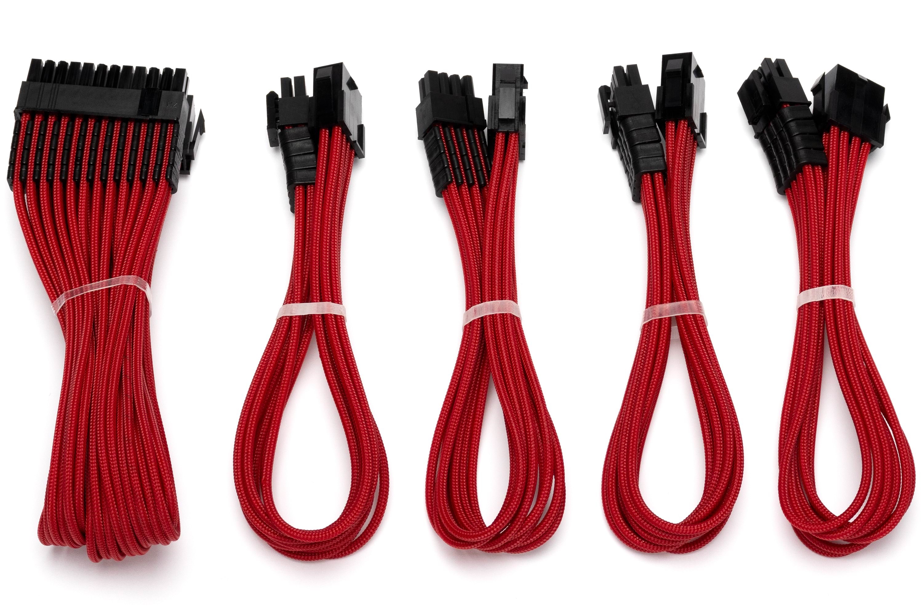 Dutzo Sleeved Power Extention Cable Kit (v2) - Rot - Stromkabel Intern
