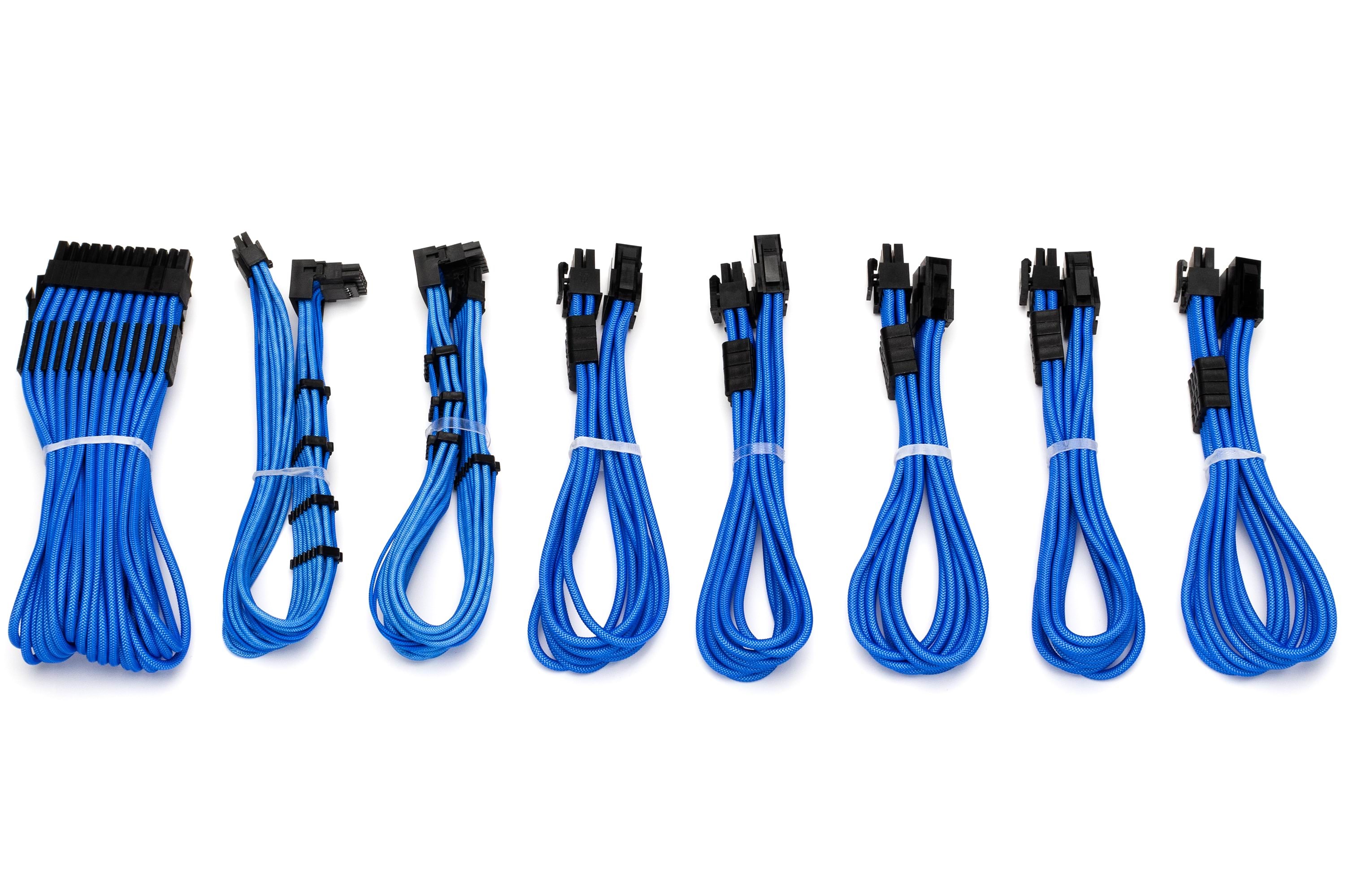 Dutzo Sleeved Strom Verlängerungskabel Pro Kit - Blau - Stromkabel Intern Dsc-pcep30cmblu