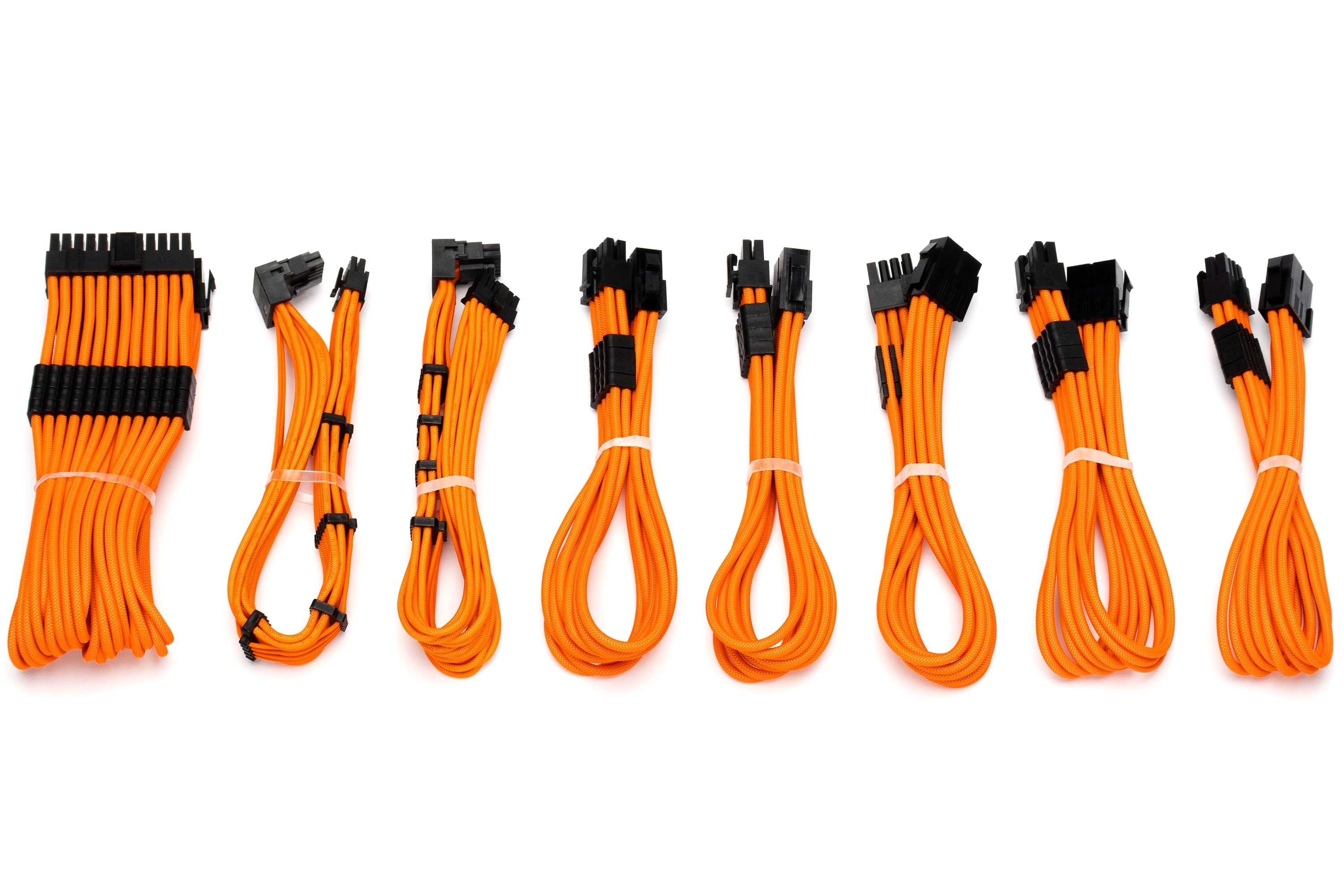 Dutzo Sleeved Strom Verlängerungskabel Pro Kit - Orange - Stromkabel Intern Dsc-pcep30cmorn
