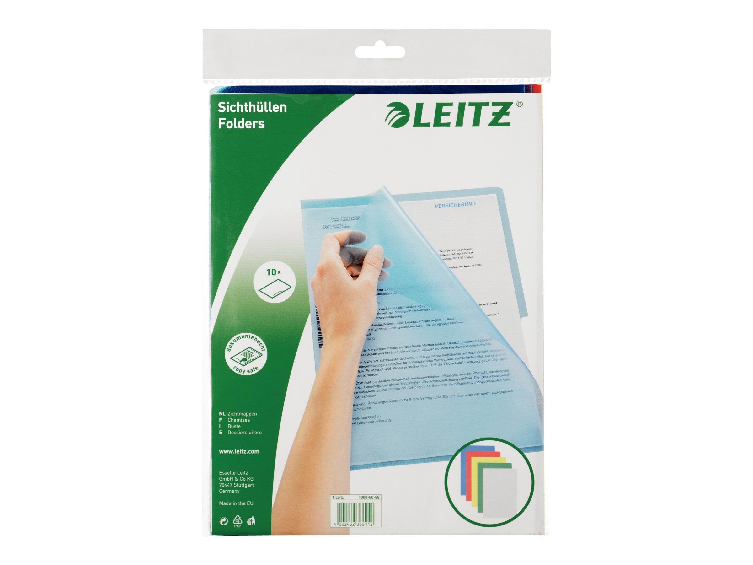 Leitz Standard - L-shaped Folder - For A4 - Assorted Colours (Pack of 10) - Archivierung Und Aufbewahrung 40006099