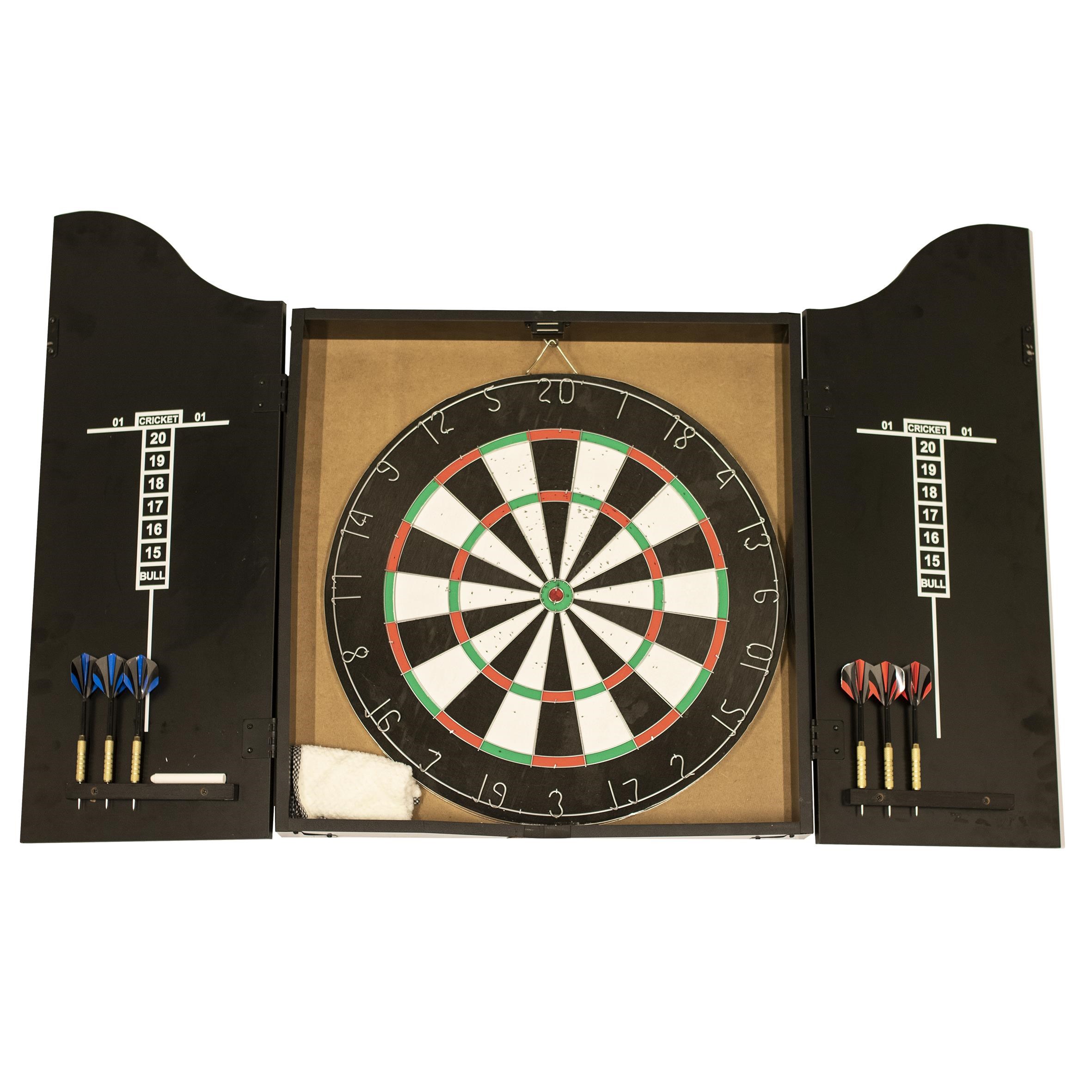 Nordic Games Dartskive Klassisk i Dartskab Med Dartpile - Brettspiele 809-074