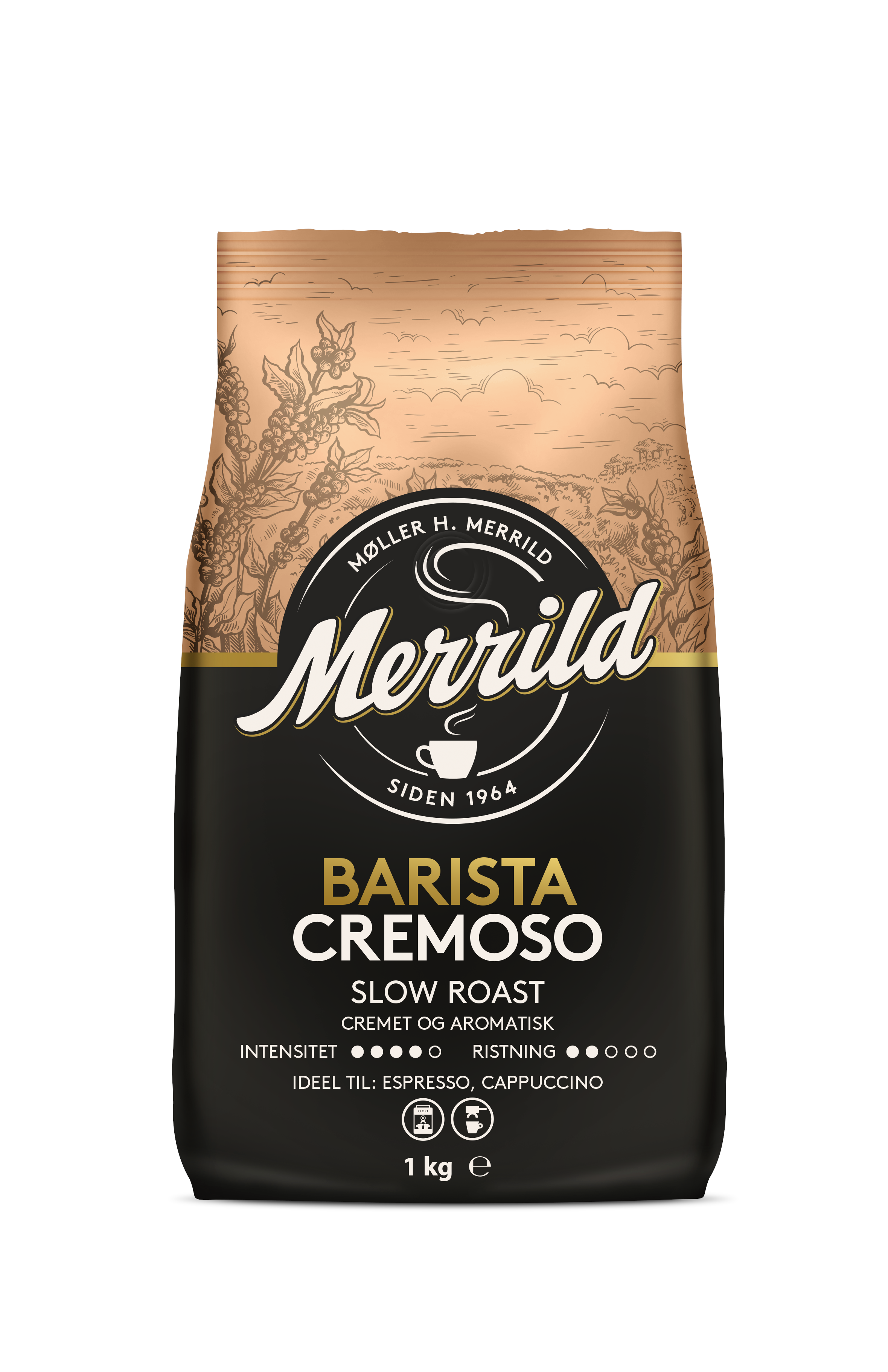 Merrild Barista Cremoso - 1000 g - Kaffeezubereitung Braun 70219