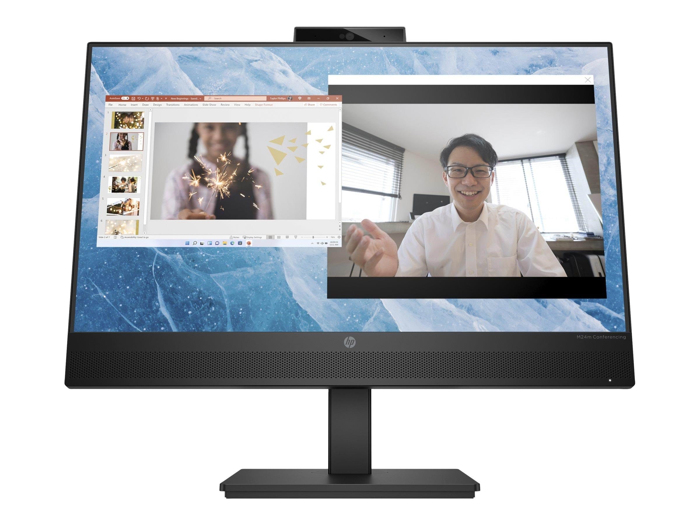 24" HP M24m Conferencing Monitor - 1920x1080 (Fhd) - 75hz - Ips - Bildschirm Black 678u5aa#Abb