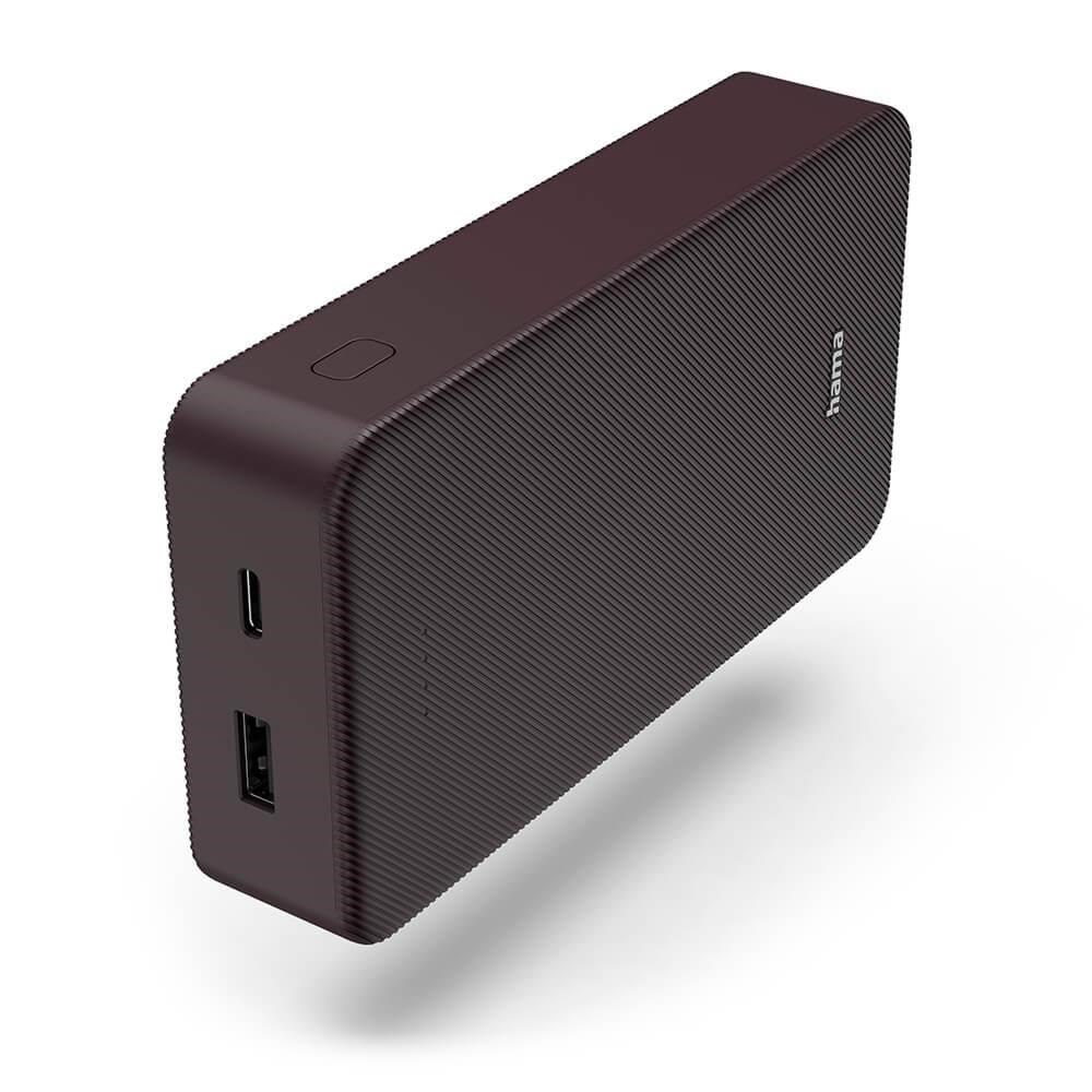 Hama Powerbank Colour 20 20000mah Usb-c+Usb-a Plum - 20000 Mah - Powerbank Akku