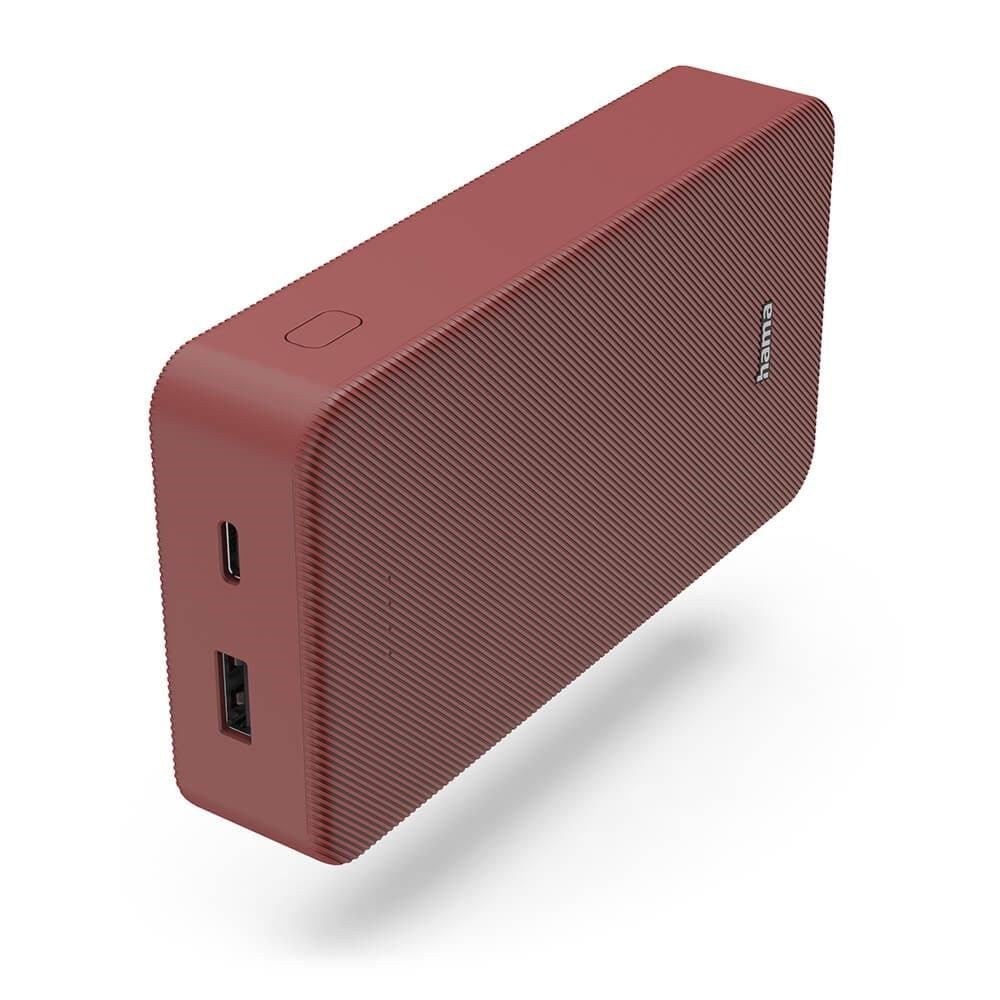 Hama Powerbank Colour 20 20000mah Usb-c+Usb-a Red - 20000 Mah - Powerbank Akku