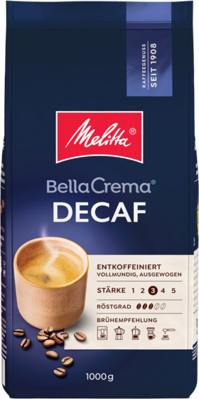 Melitta Bella Crema Decaffeinato 1kg - Kaffeezubereitung Schwarz 6779790