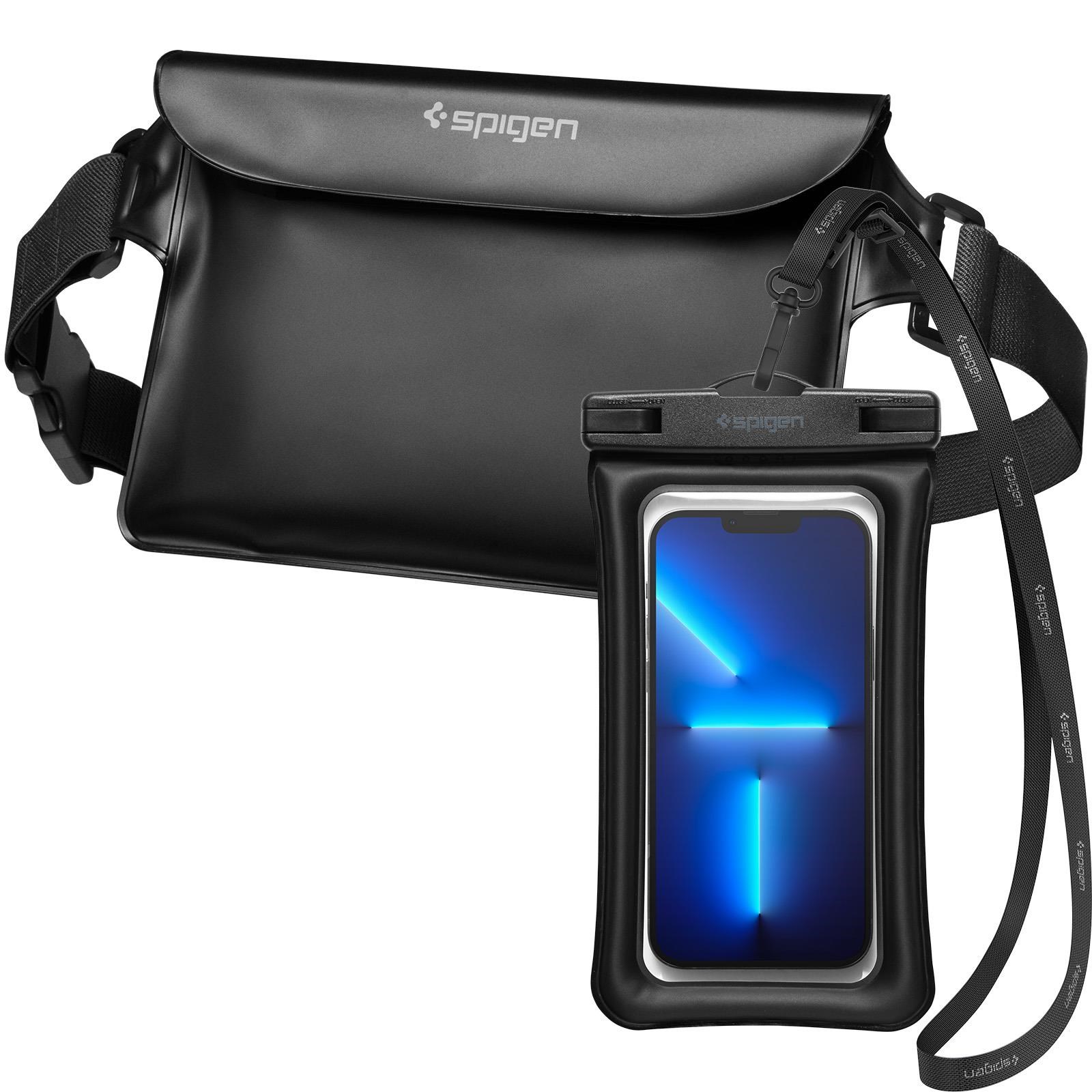 Spigen Aqua Shield Waterproof Floating Case + Waterproof Waist Bag A621 Set - Black - Handys Cover Cases