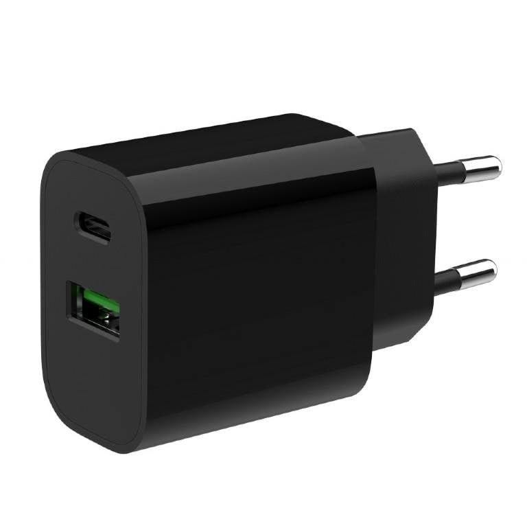 Gembird Universal Gan Usb Charger QC 3.0 & PD 20w 2-port - Black - Handys Adapter Und Ladegeraete Ta-uc-pdqc20-01-bk