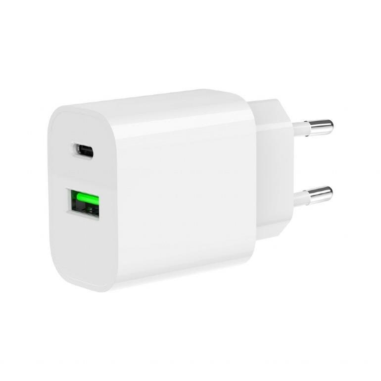 Gembird Universal Gan Usb Charger QC 3.0 & PD 20w 2-port - White - Handys Adapter Und Ladegeraete