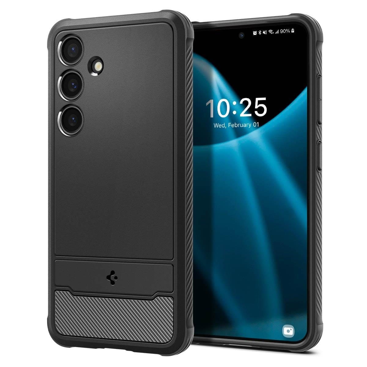 Spigen Rugged Armor - Matte Black - Samsung Galaxy S24 - Handys Cover Cases Acs07346