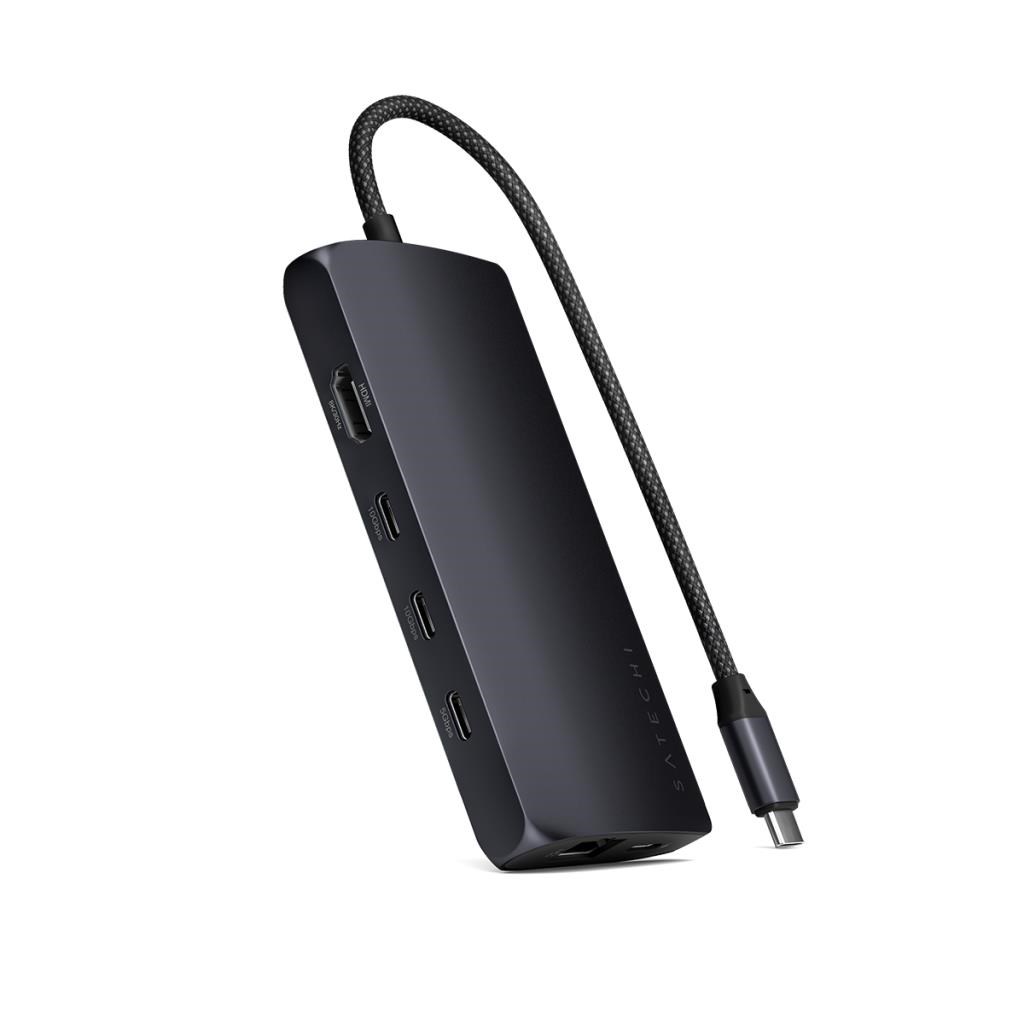 Satechi Usb-c Multiport Adapter 8K With Ethernet V3 - Midnight - Dockingstationen