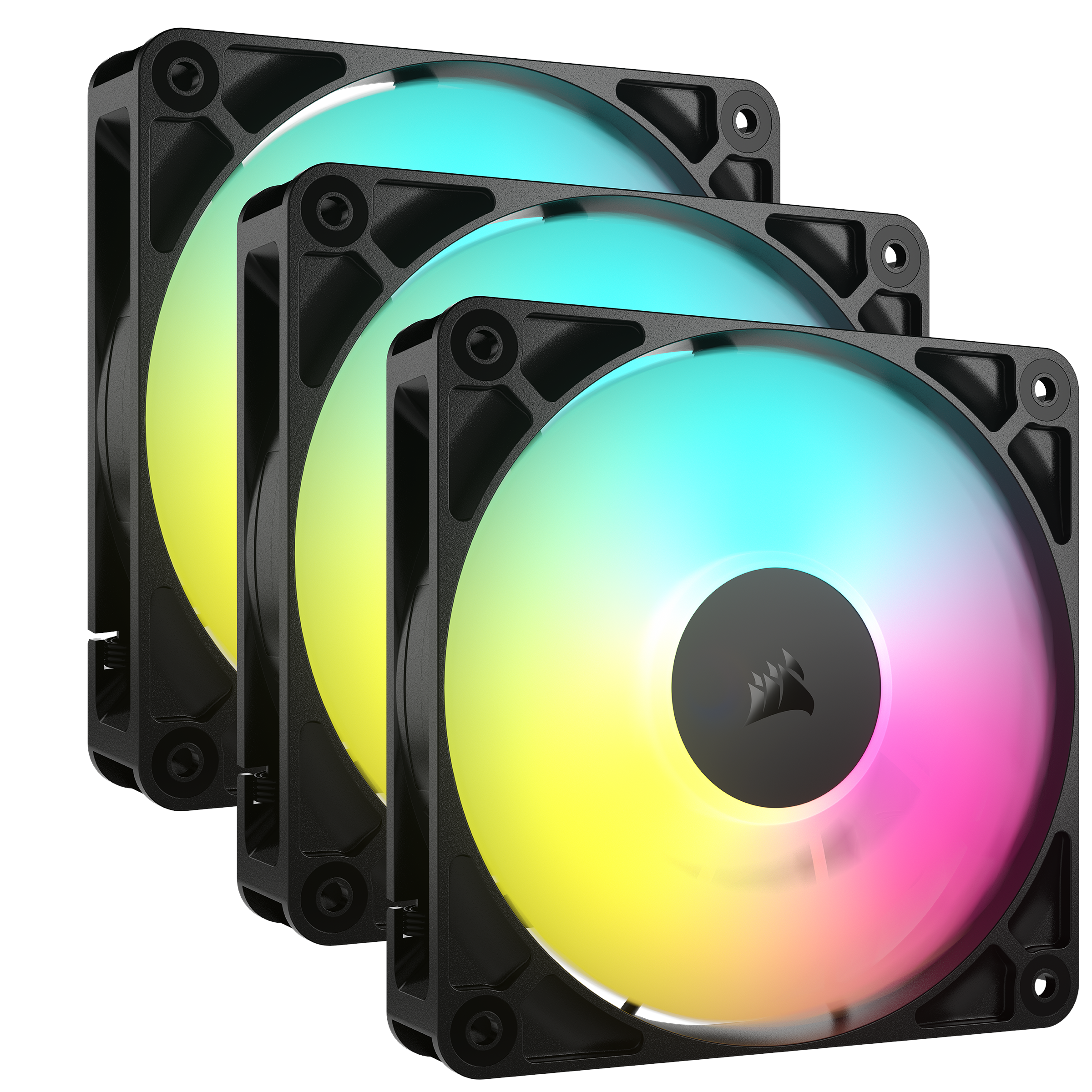Corsair Rs120 Argb 3-pack - Gehäuselüfter - 120mm - Schwarz Mit Rgb Led - 36 Dba - Gehaeuseluefter Co-9050181-ww