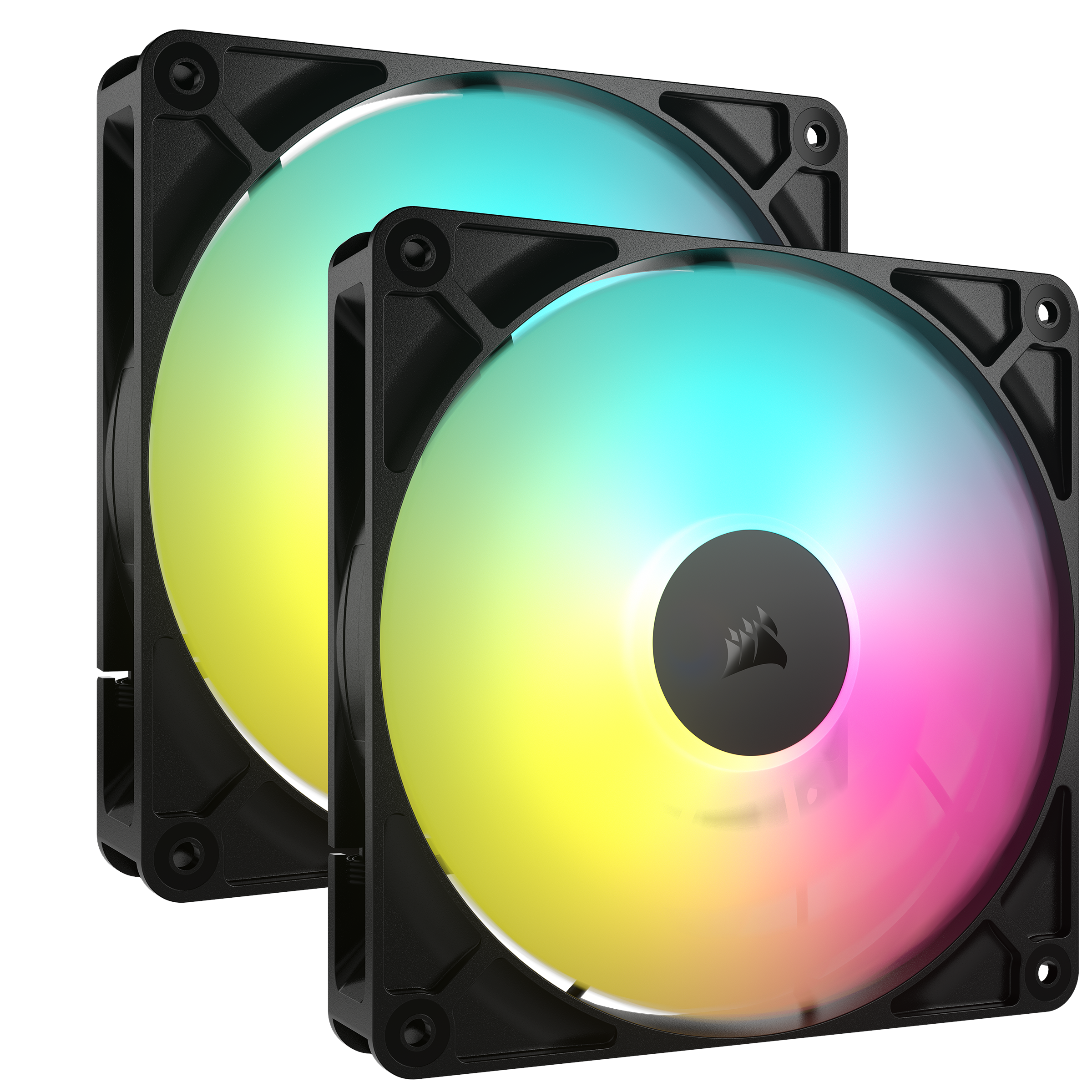 Corsair Rs140 Argb 2-pack - Gehäuselüfter - 140mm - Schwarz Mit Rgb Led - 36 Dba - Gehaeuseluefter Co-9050183-ww