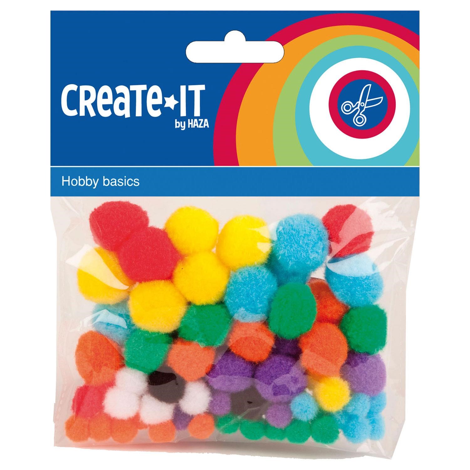 Haza Witbaard Colored Pompoms 78pcs. - Kunst Handwerk Ausstattung 192320