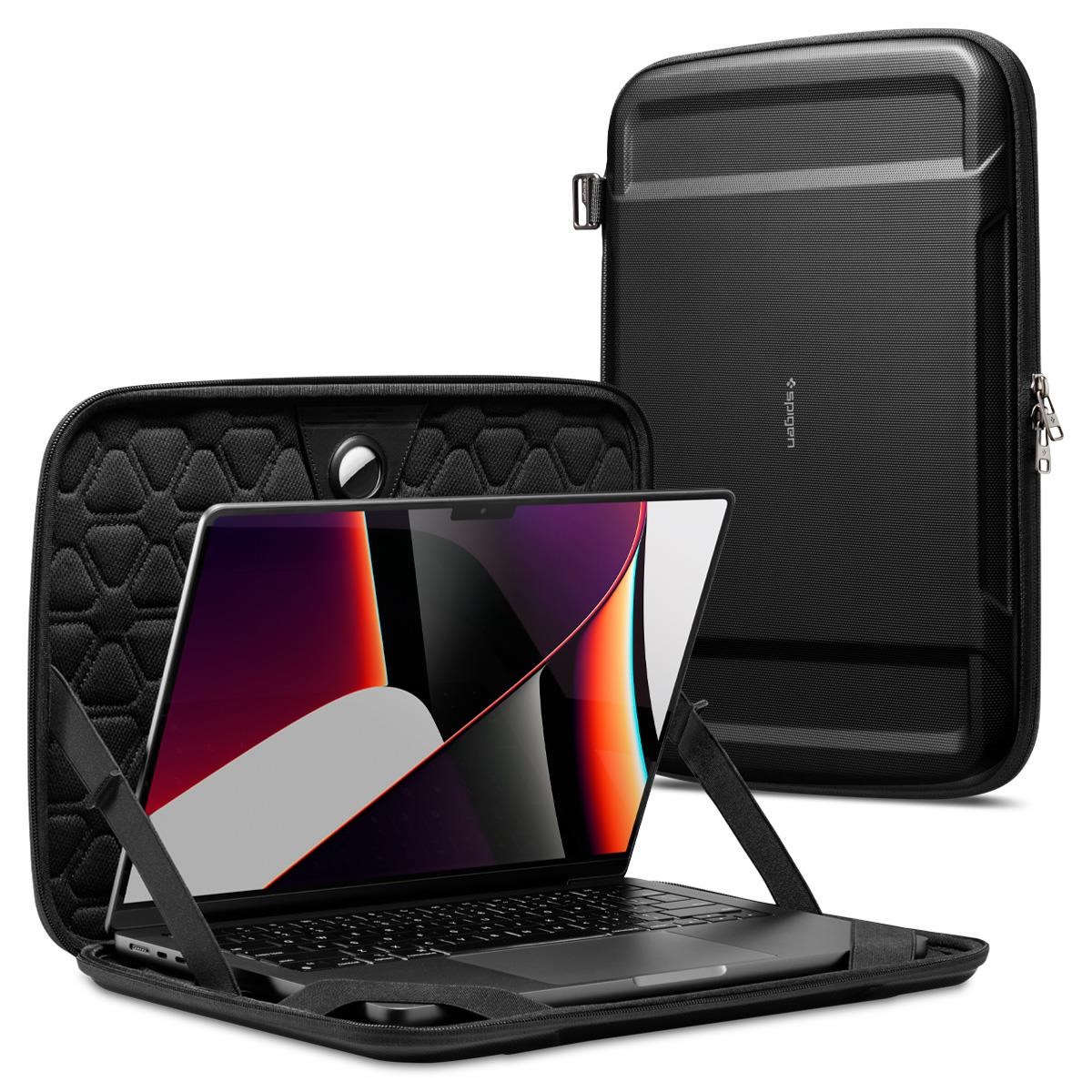 Spigen Rugged Armor Pro - Black - Macbook Pro 16" M4 2024/m3 2023/m2 2023/m1 2021 - Taschen Schwarz Afa04271