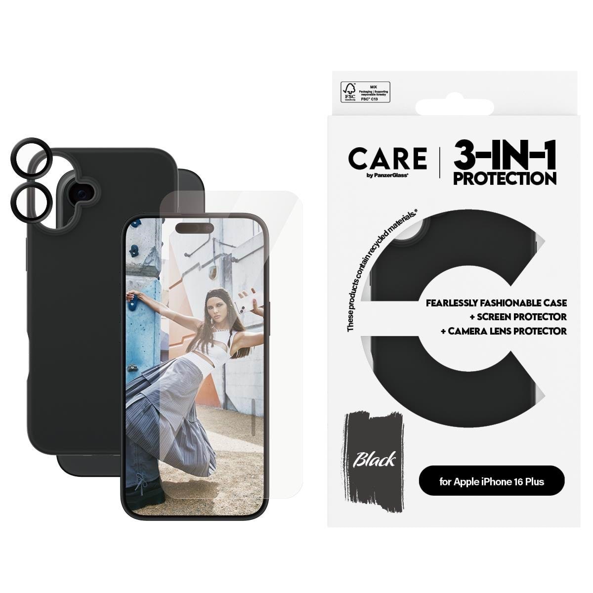 Care by Panzerglass Fashion 3-in-1 Bundle Iphone 16 Plus - Handys Cover Cases Panzerb1395+95877+95890