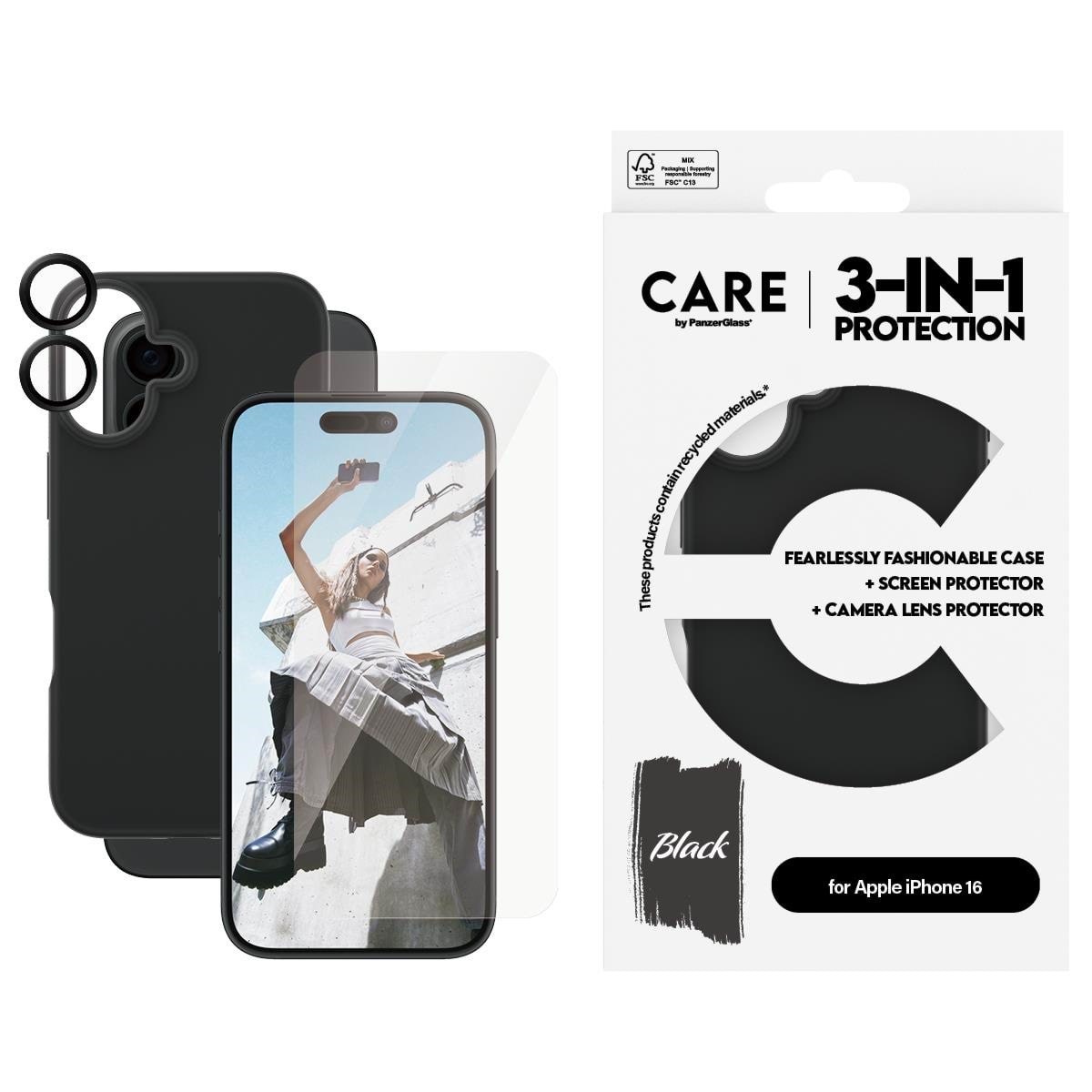 Care by Panzerglass Fashion 3-in-1 Bundle Iphone 16 - Handys Cover Cases Panzerb1393+95875+95890